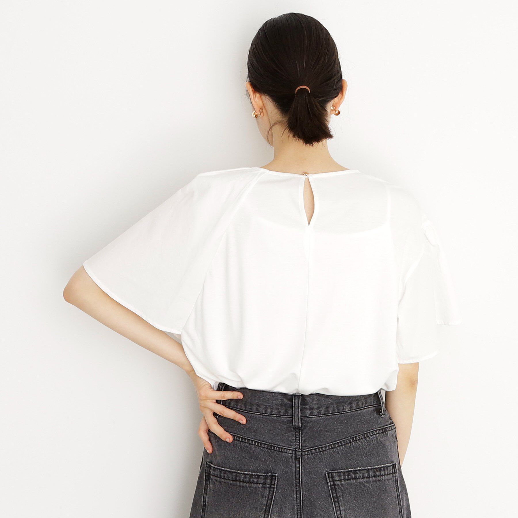 THE SHOP TK「アシメケープ風プルオーバー【接触冷感/洗濯機OK】」|Tシャツ・カットソー|