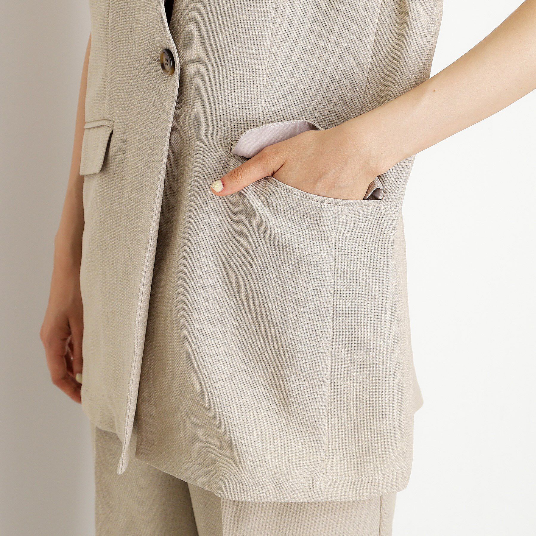 THE SHOP TK「【スッキリ決まる】パナマメッシュジレ/洗える/セットアップ可」|ベスト・ジレ|