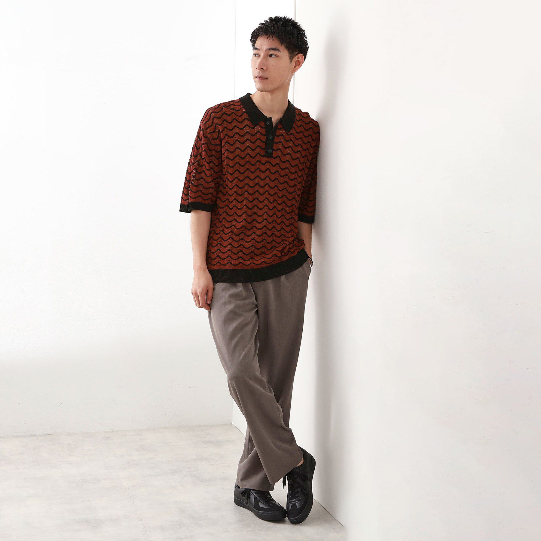 THE SHOP TK「サマーニットポロシャツ　【毛玉になりにくい/洗濯機OK】」|Tシャツ・カットソー|