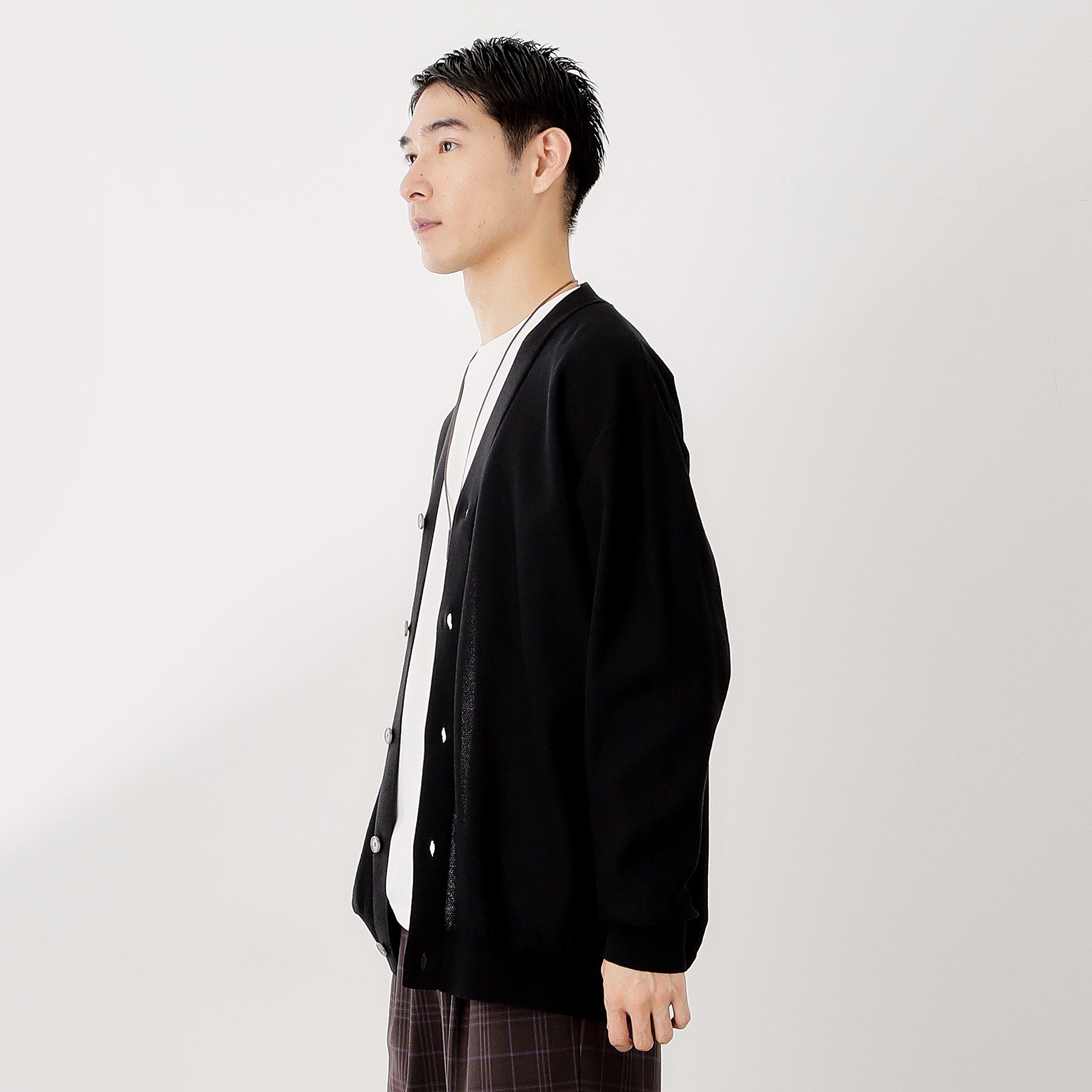 THE SHOP TK「【季節の変わり目に活躍】ニットカーディガン 選べる2デザイン(柄&無地)/洗濯機OK」|カーディガン|