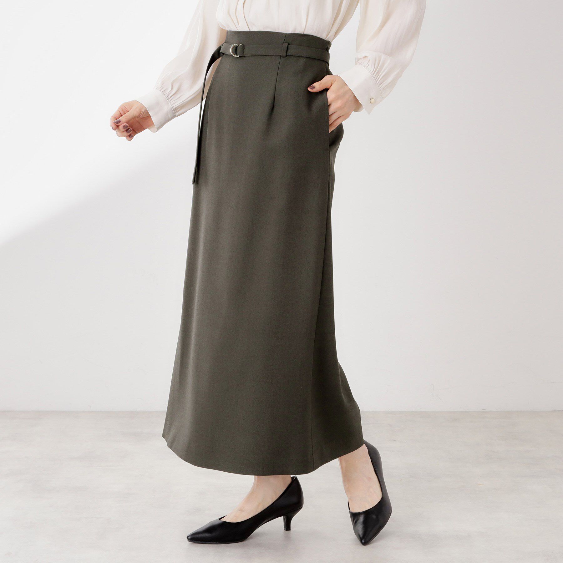 THE SHOP TK「ベルト付ナロースカート【セットアップ可】/CAVIANシリーズ」|スカート|