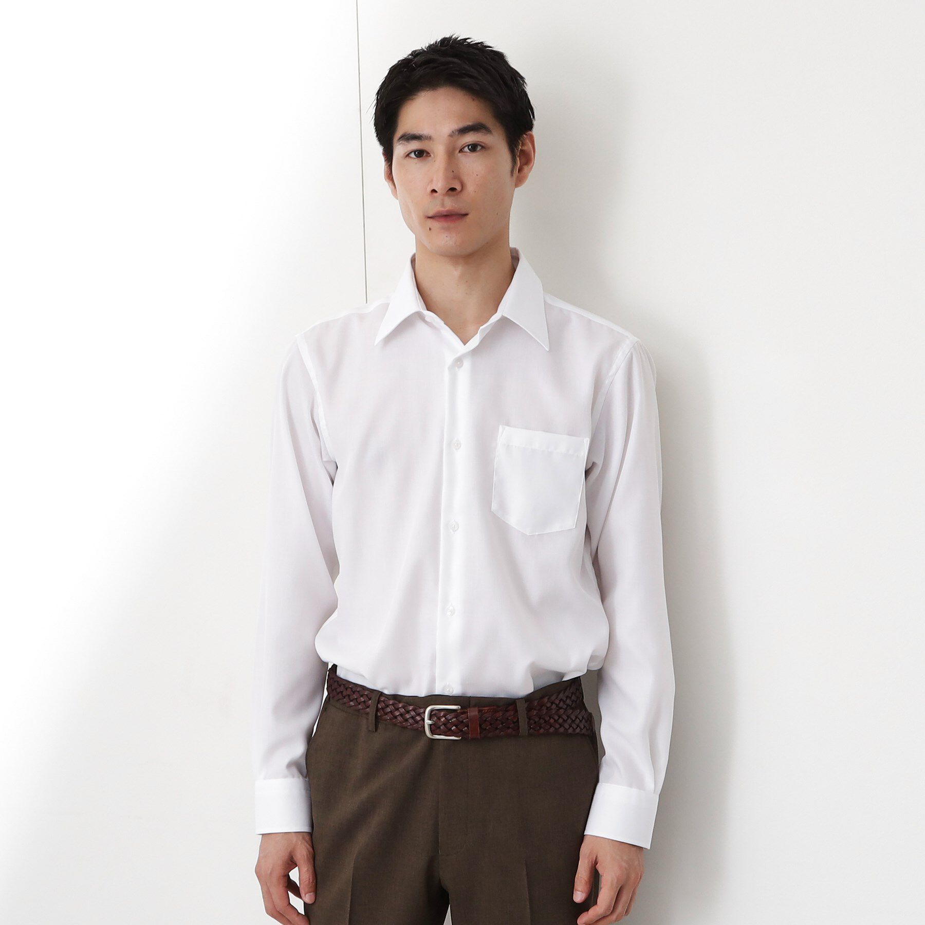 THE SHOP TK「ドレスヘリンボーンシャツ」|シャツ・ブラウス|オフホワイト(003