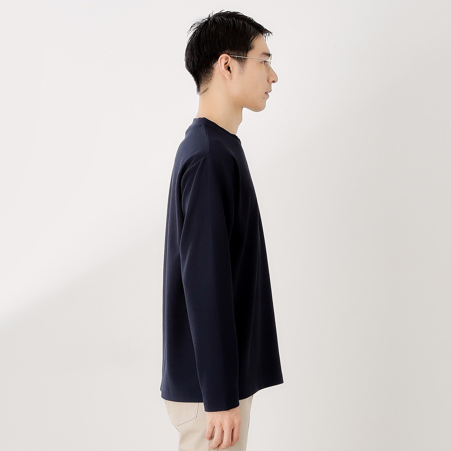 THE SHOP TK「【一枚で着映える】パネルブロッキング長袖Tシャツ 【洗濯機OK】」|Tシャツ・カットソー|