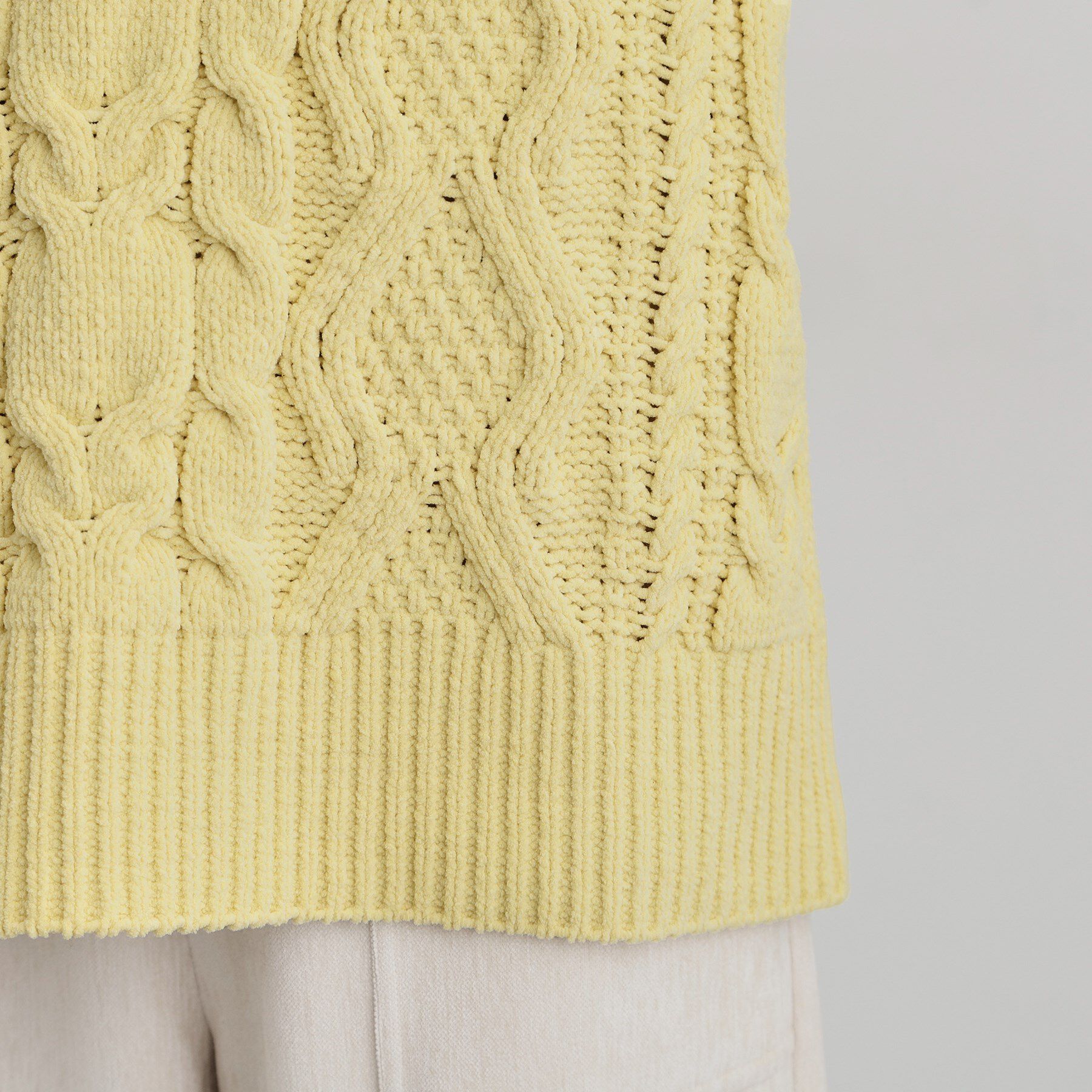 THE SHOP TK「【洗える】冬のコーデを盛り上げる マットモール ケーブルニット」|ニット・セーター|