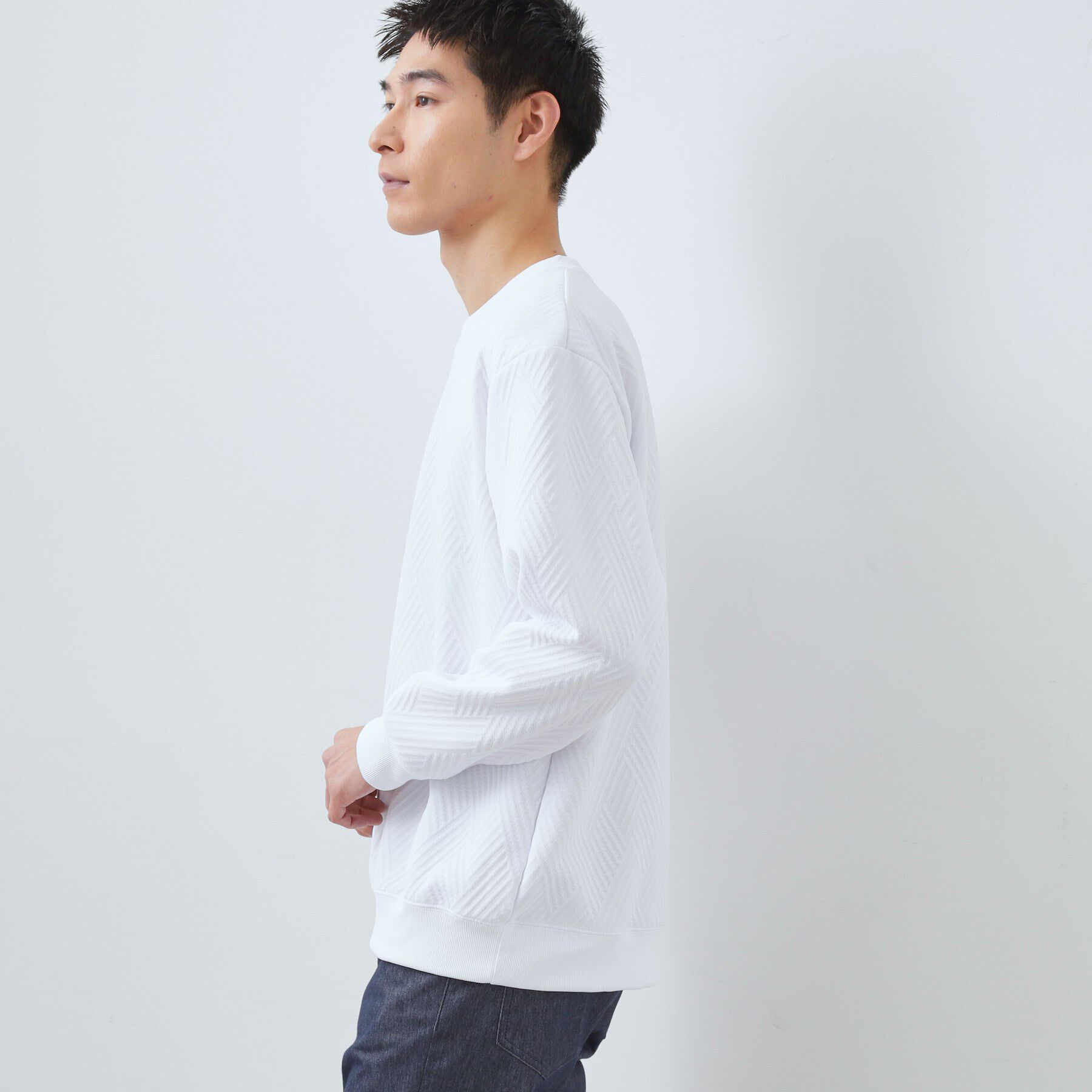 THE SHOP TK「【大人の上品カジュアルに】ふくれキルトスウェット　軽量/洗濯機OK」|パーカー|