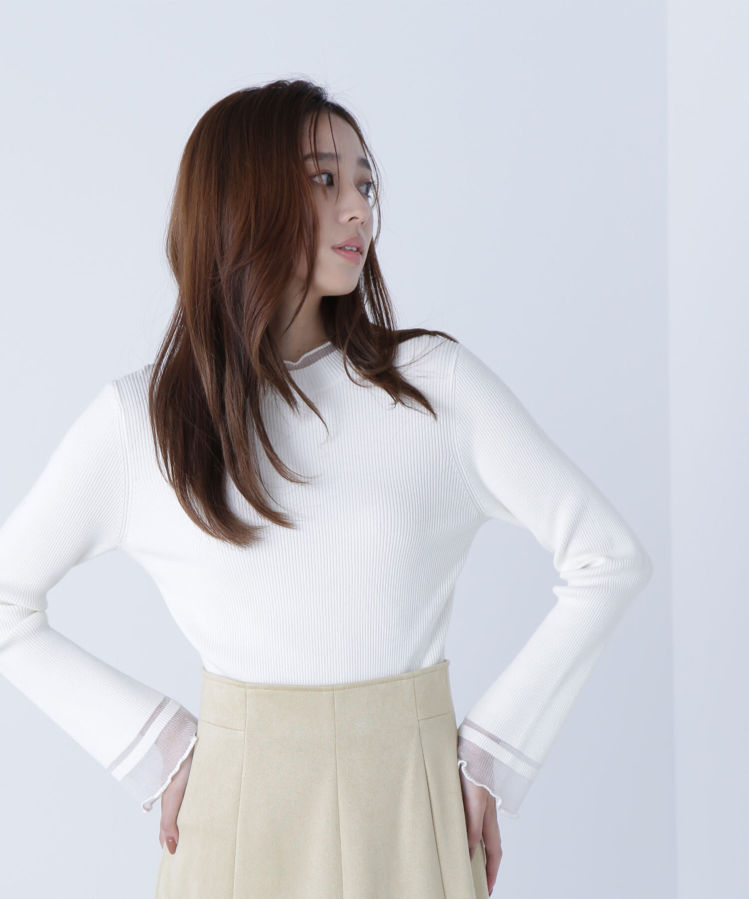  「&ldquo;さりげな&rdquo;シアースリーブニット」|ニット・セーター|