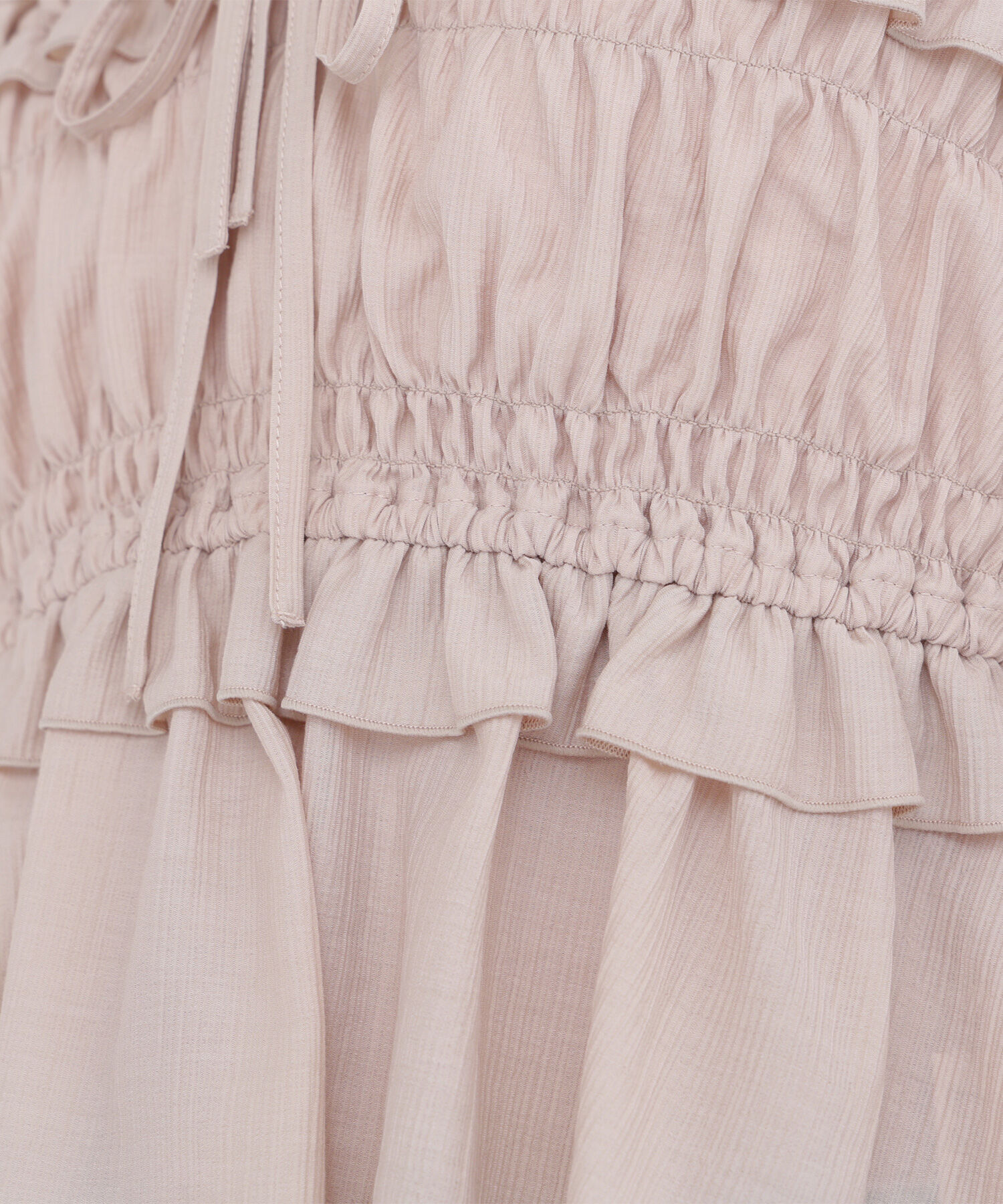  「フロントリボンペプラム楊柳ブラウス」|シャツ・ブラウス|