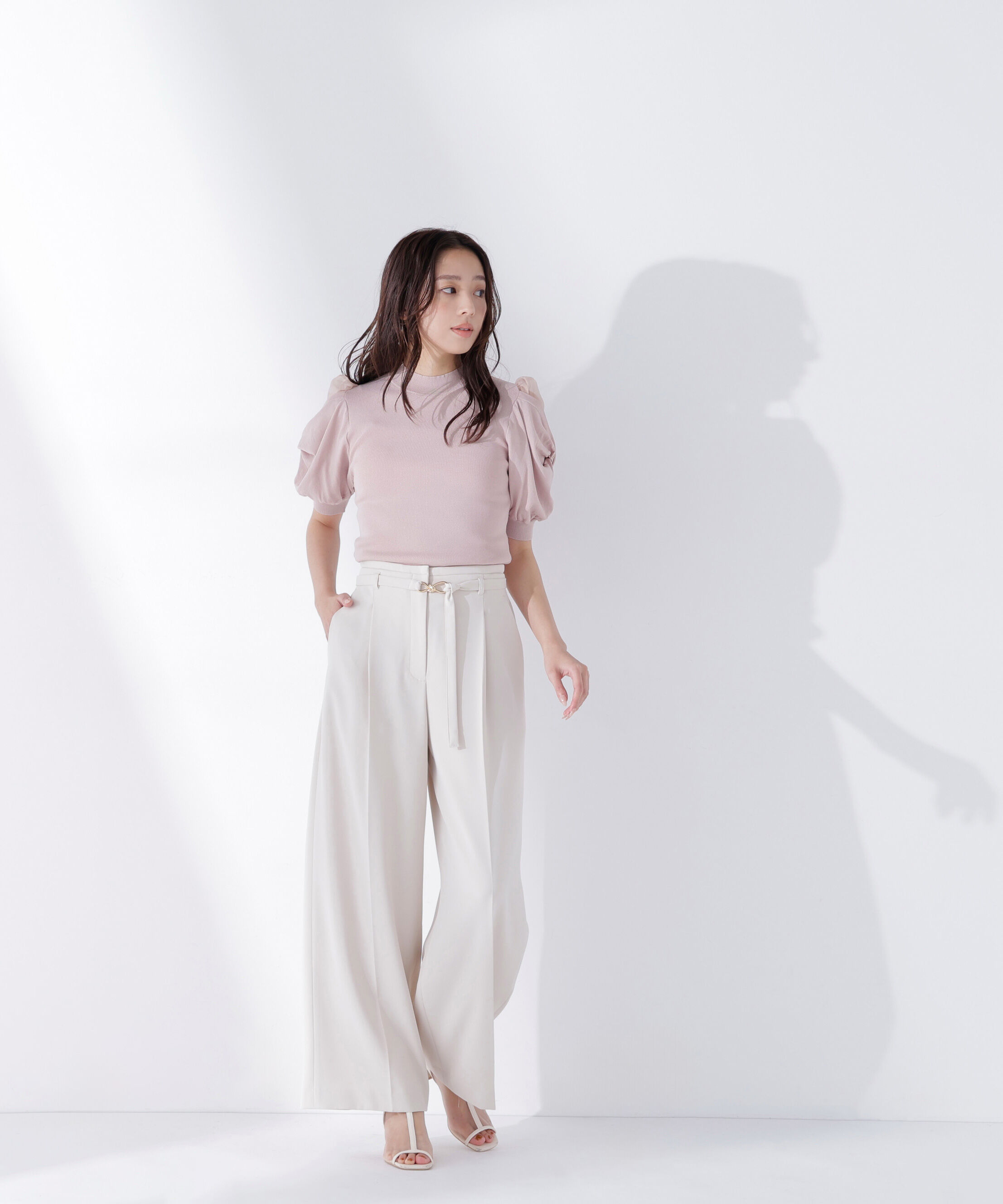  「＜骨格ウェーブ＞ハイウエストベルテッドパンツ」|その他|