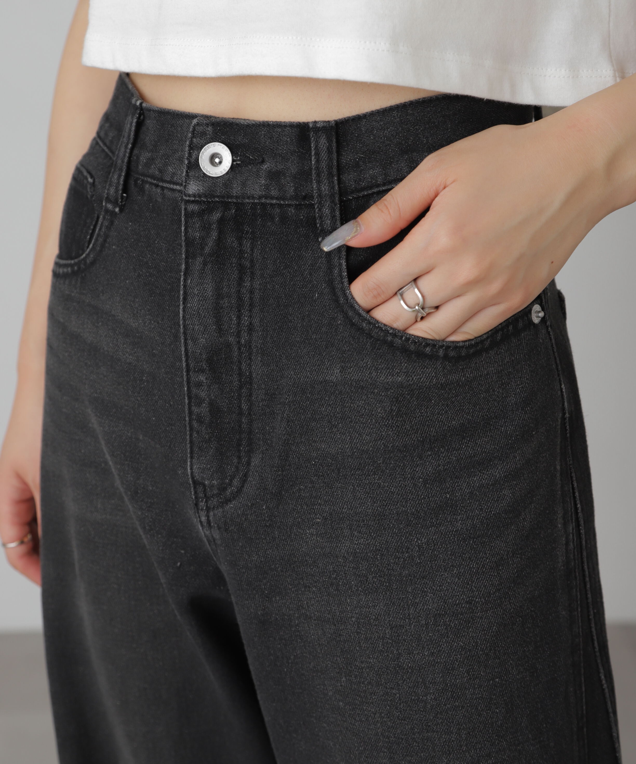  「[XS-Lサイズ展開]サイドパネルヴィンテージライクワイドデニム」|その他|