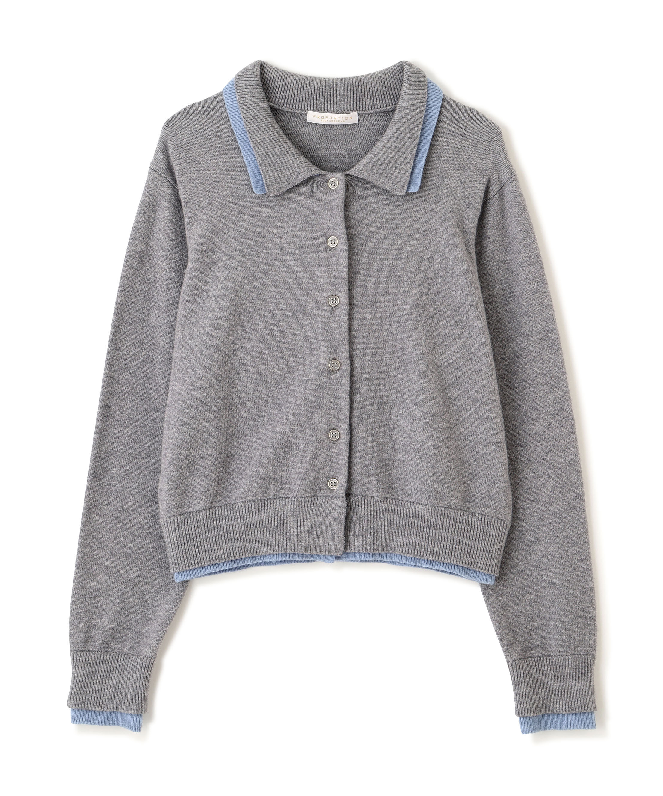 PROPORTION BODY DRESSING「＜ウォッシャブル＞ポロレイヤード風ニット」|カーディガン|