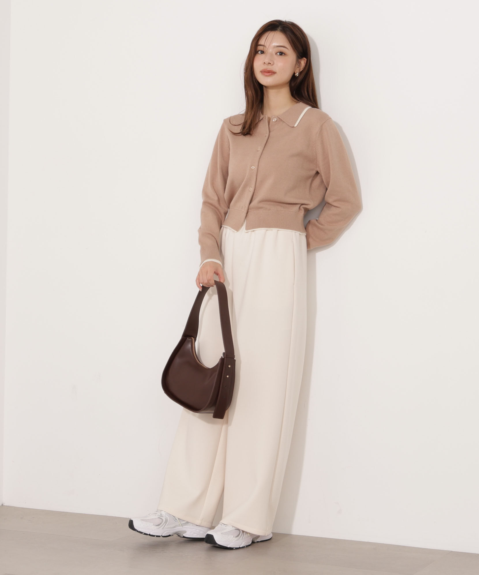 PROPORTION BODY DRESSING「＜ウォッシャブル＞ポロレイヤード風ニット」|カーディガン|