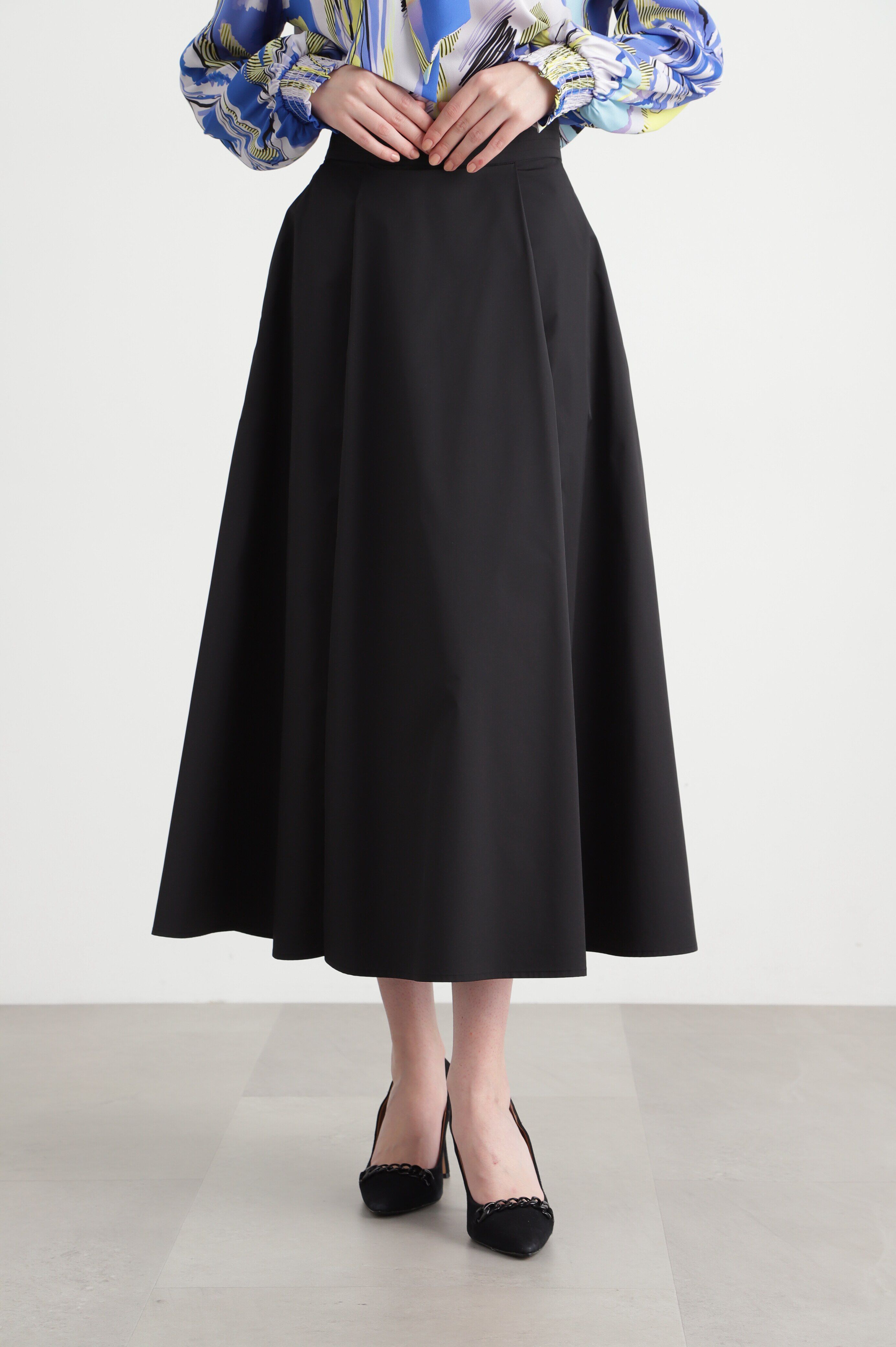  「◆ストレッチタフタフレアースカート」|スカート|