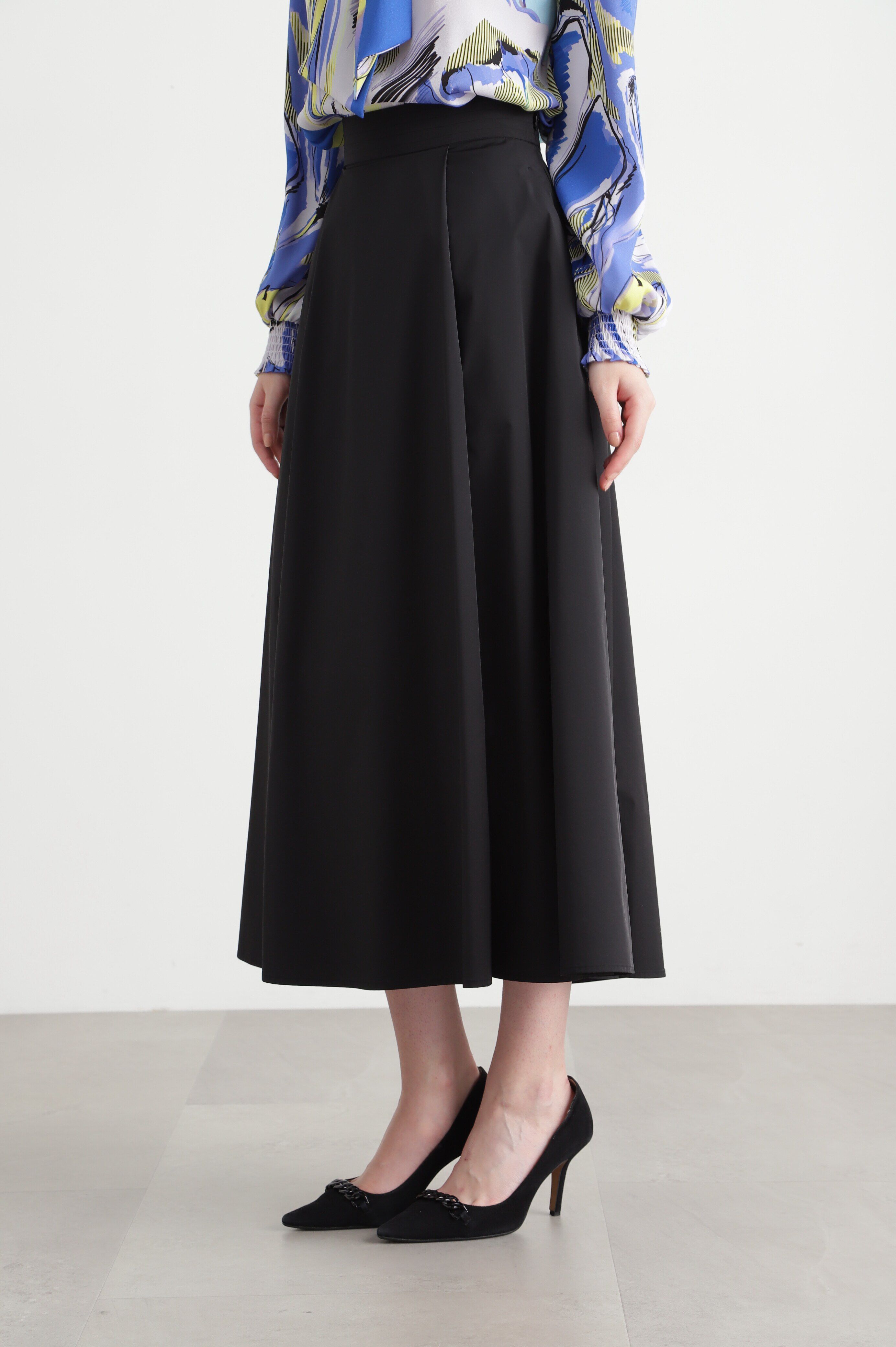  「◆ストレッチタフタフレアースカート」|スカート|