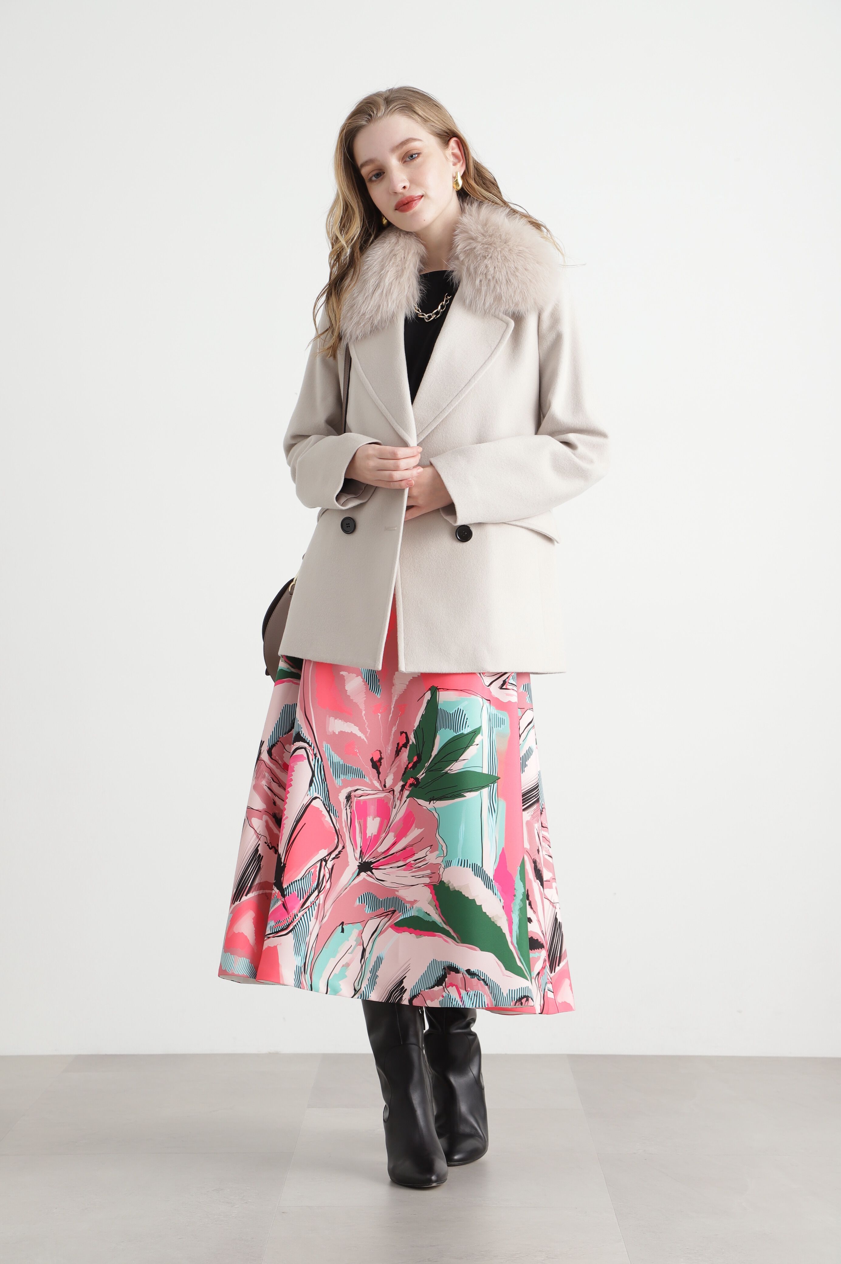  「◆アートフラワープリントスカート」|スカート|