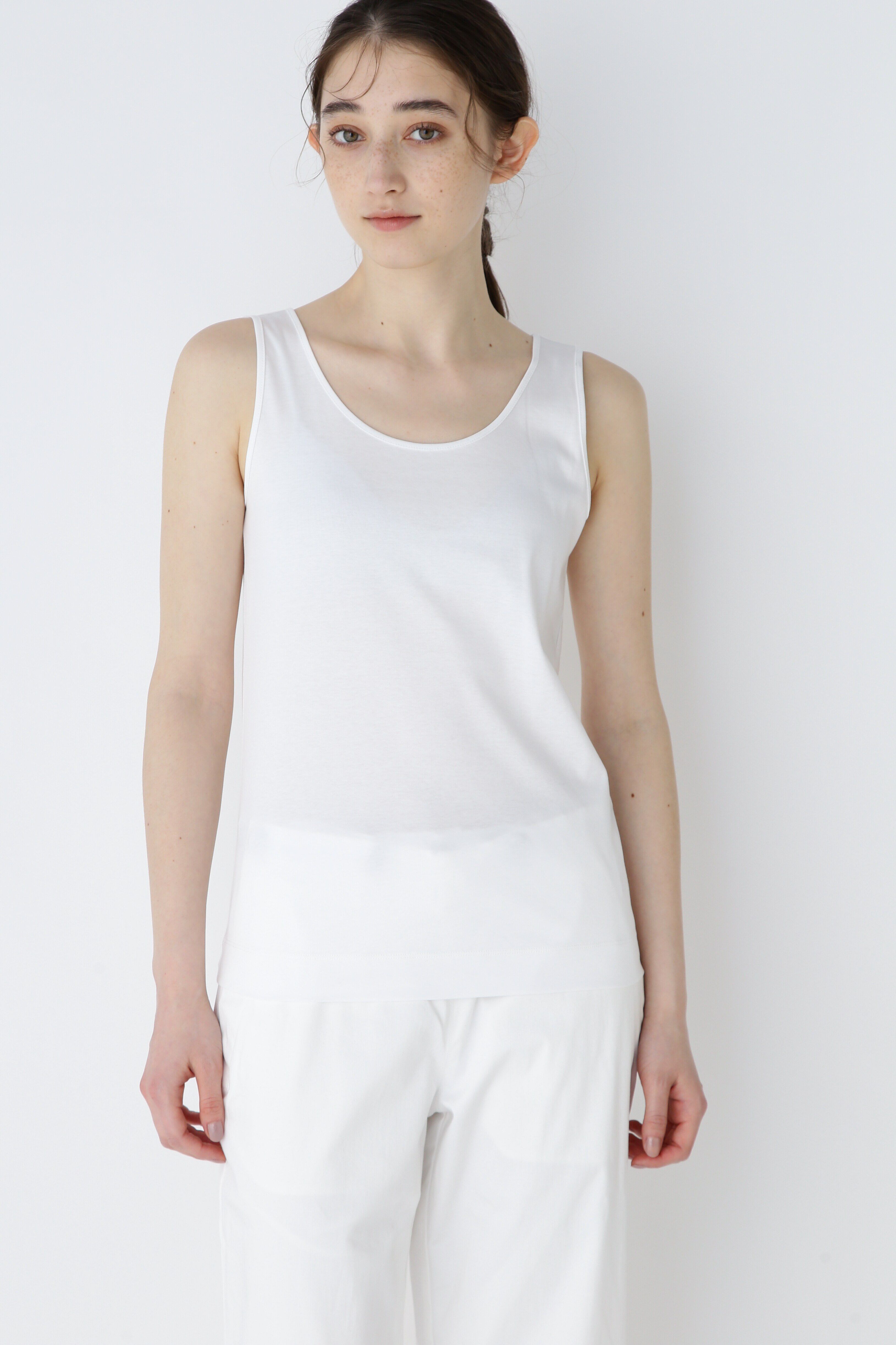  「◆オーガニックスムースタンクトップ」|Tシャツ・カットソー|ホワイト