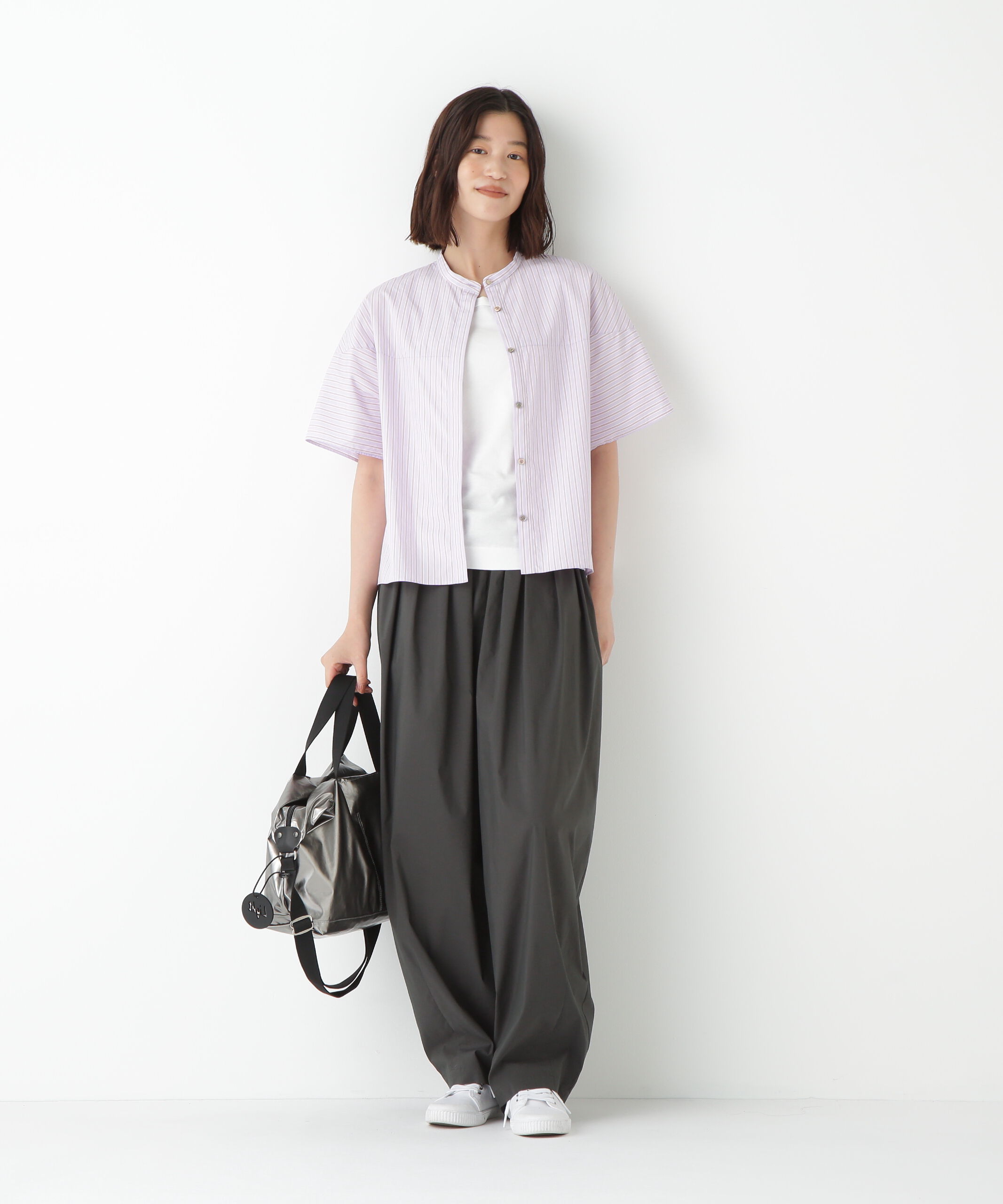  「◆ストライプローン６分袖ブラウス」|シャツ・ブラウス|