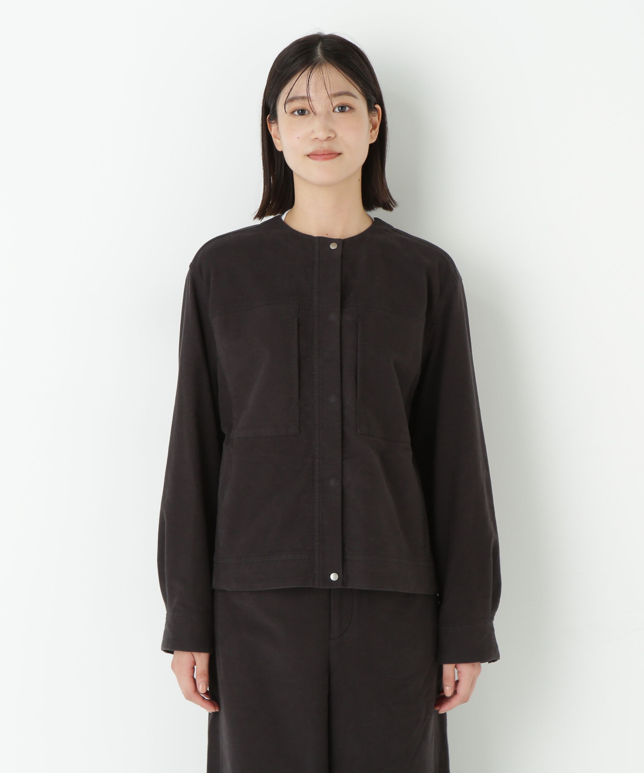  「◆ストレッチエアリードットコードノーカラーブルゾン」|ブルゾン・スタジャン|