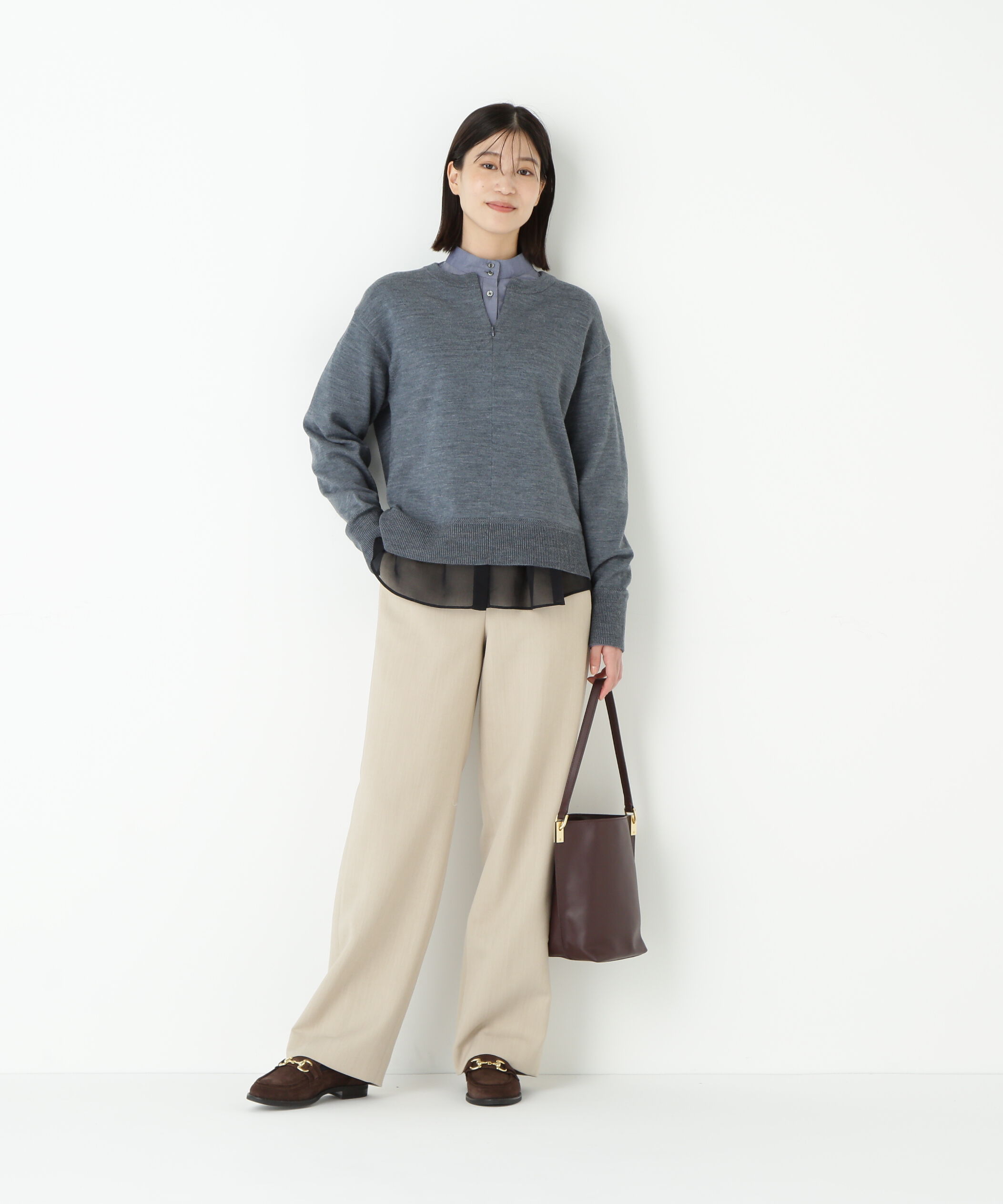  「◆ハイゲージプレーティングスキッパー風プルオーバー」|ニット・セーター|