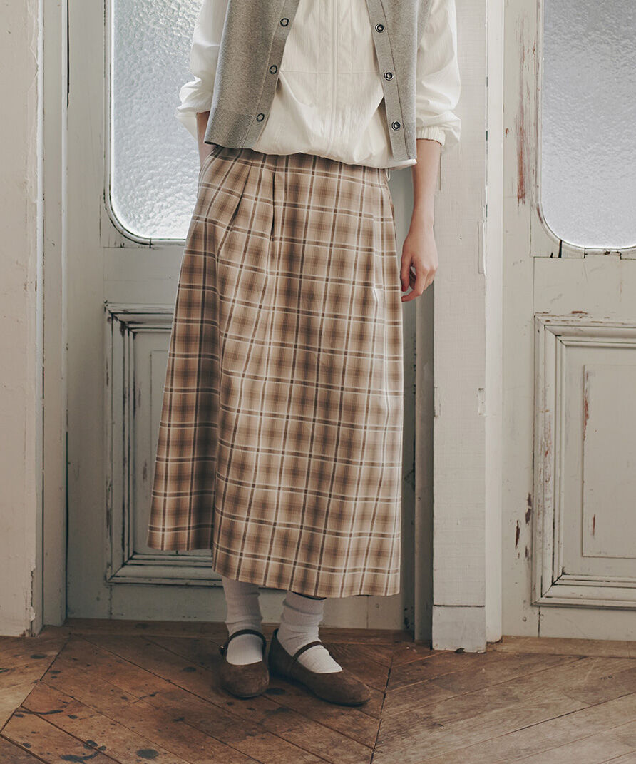  「◆オリジナル先染めチェックタックスカート」|スカート|