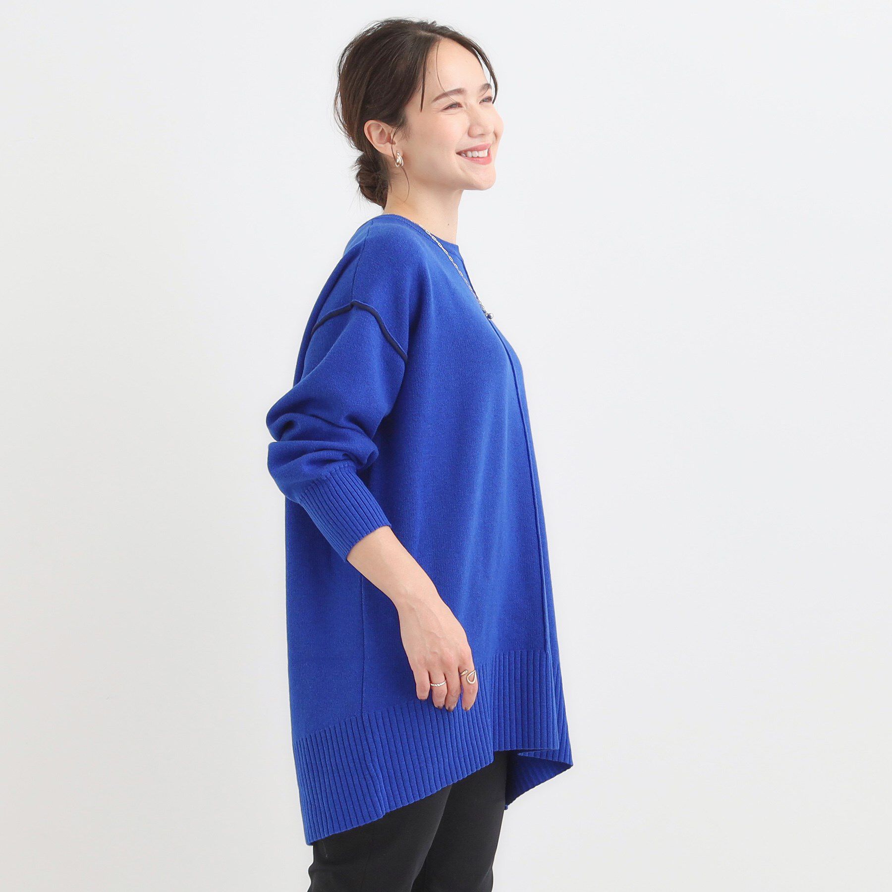 SHOO･LA･RUE「【洗濯機可/毛玉レス】上品に体型カバー チュニックニットワンピース」|チュニック|