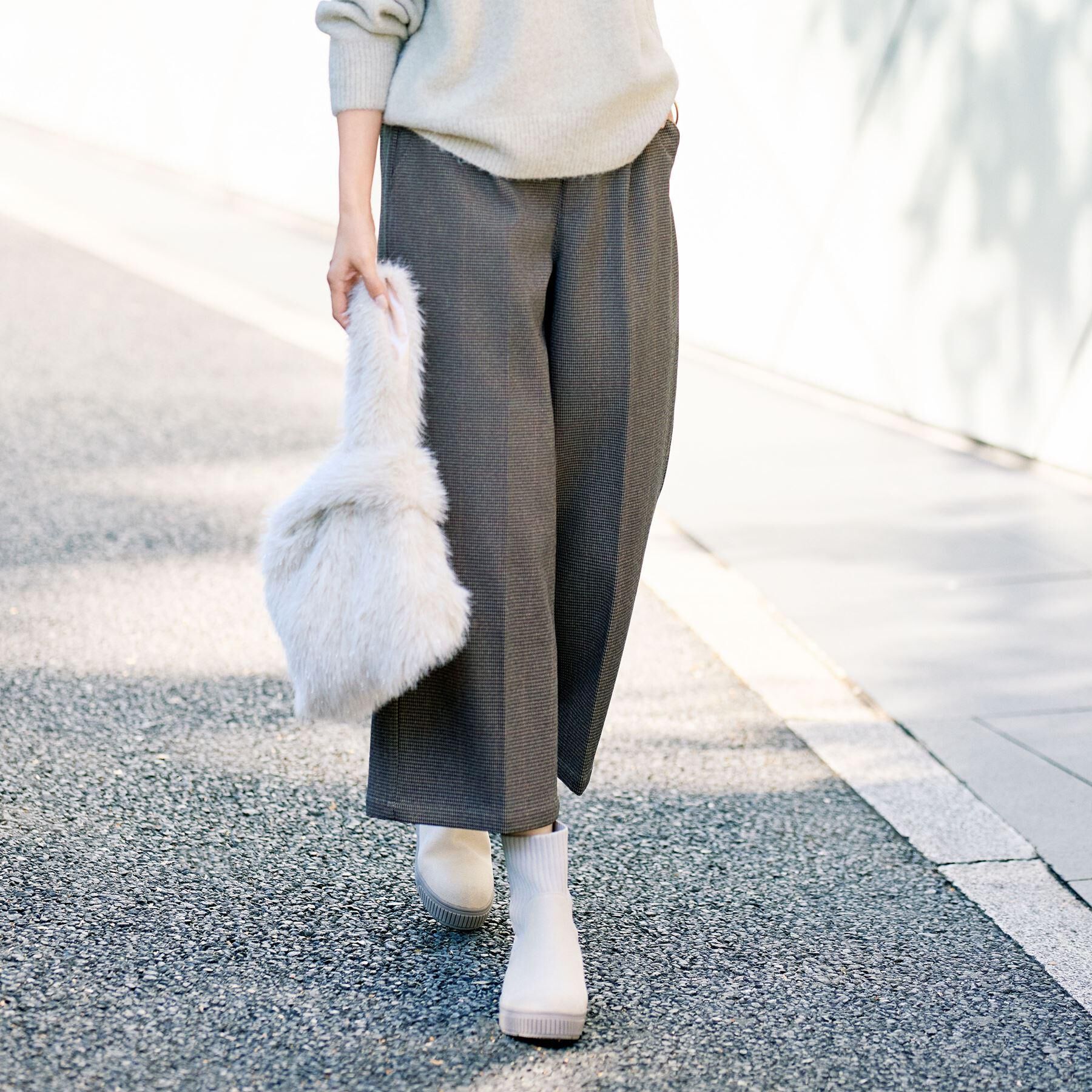 SHOO･LA･RUE「【着丈選べる】ウールフィールあったか裏起毛ワイドパンツ」|その他|