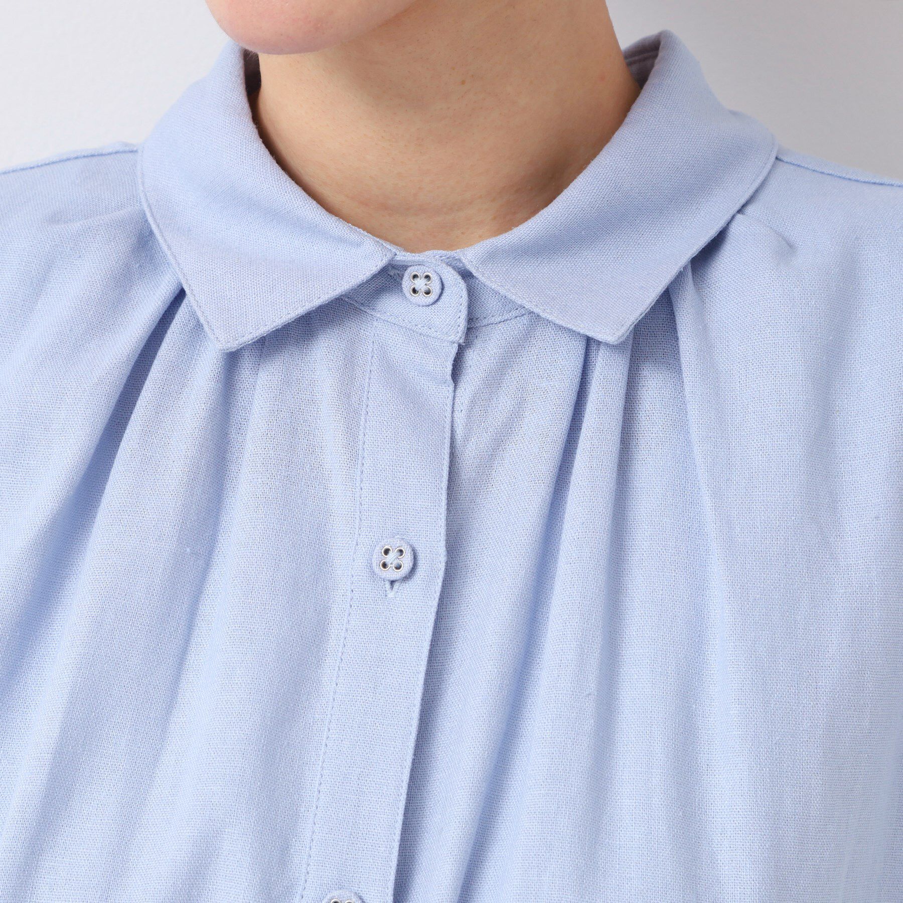 Dessin「【洗える】シャツカラーフレンチスリーブブラウス（XS～L）」|シャツ・ブラウス|