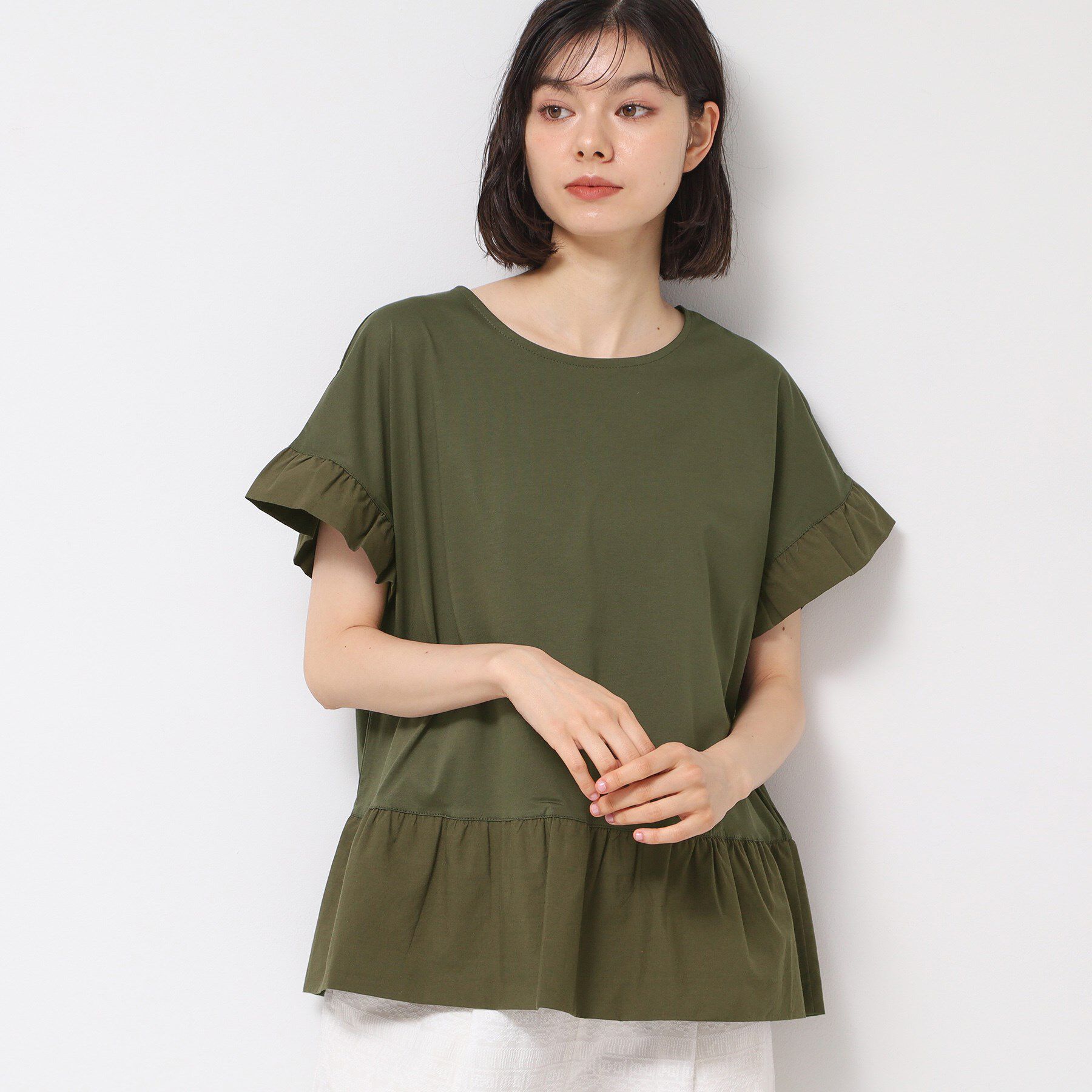 Dessin「◆【洗える】ラッフルドッキングカットソー」|Tシャツ・カットソー|