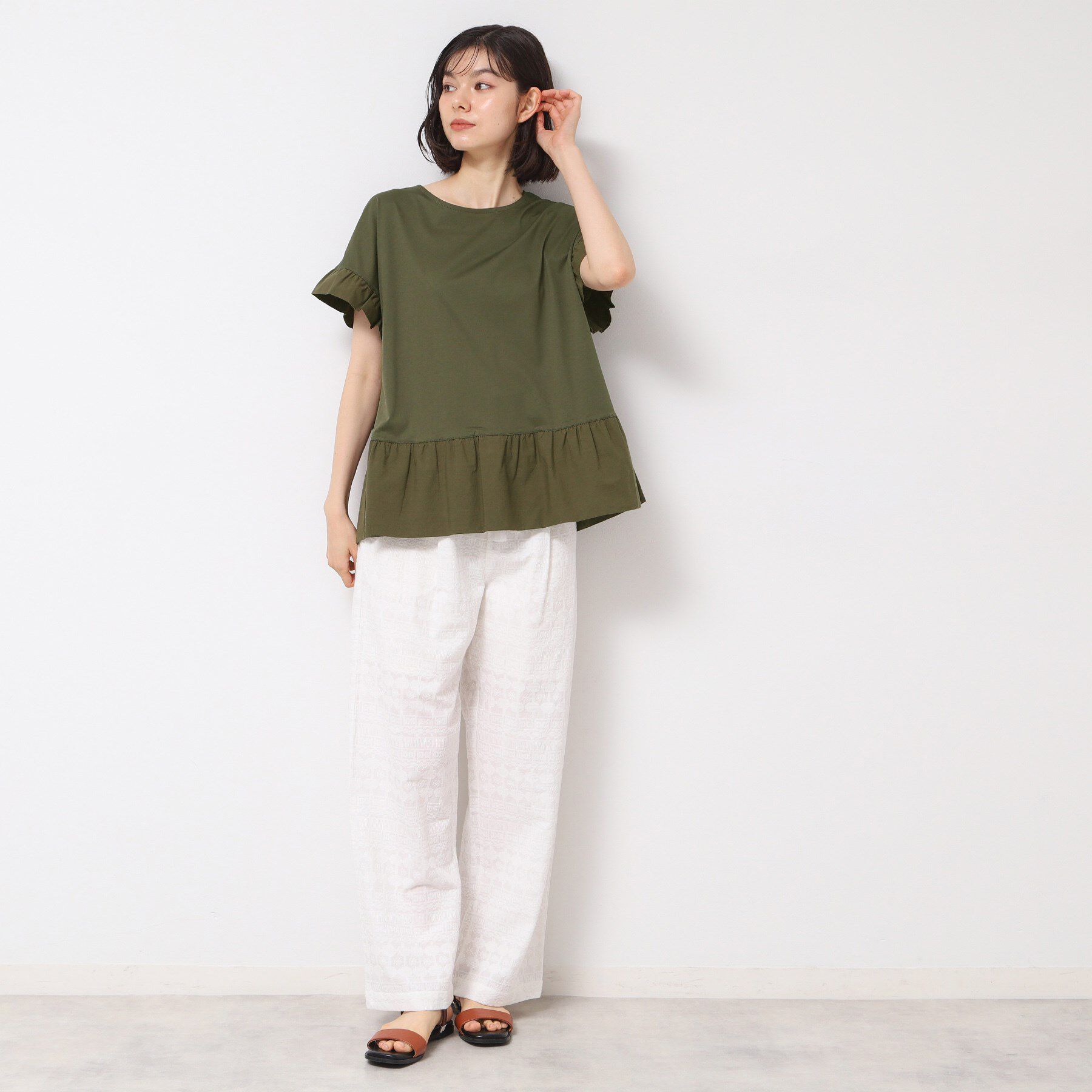 Dessin「◆【洗える】ラッフルドッキングカットソー」|Tシャツ・カットソー|