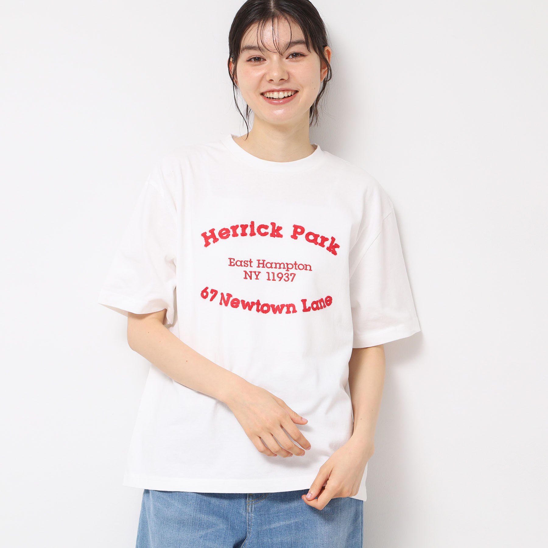 Dessin「【ユニセックス・洗える】ピグメントロゴTシャツ」|Tシャツ・カットソー|ホワイト(001)