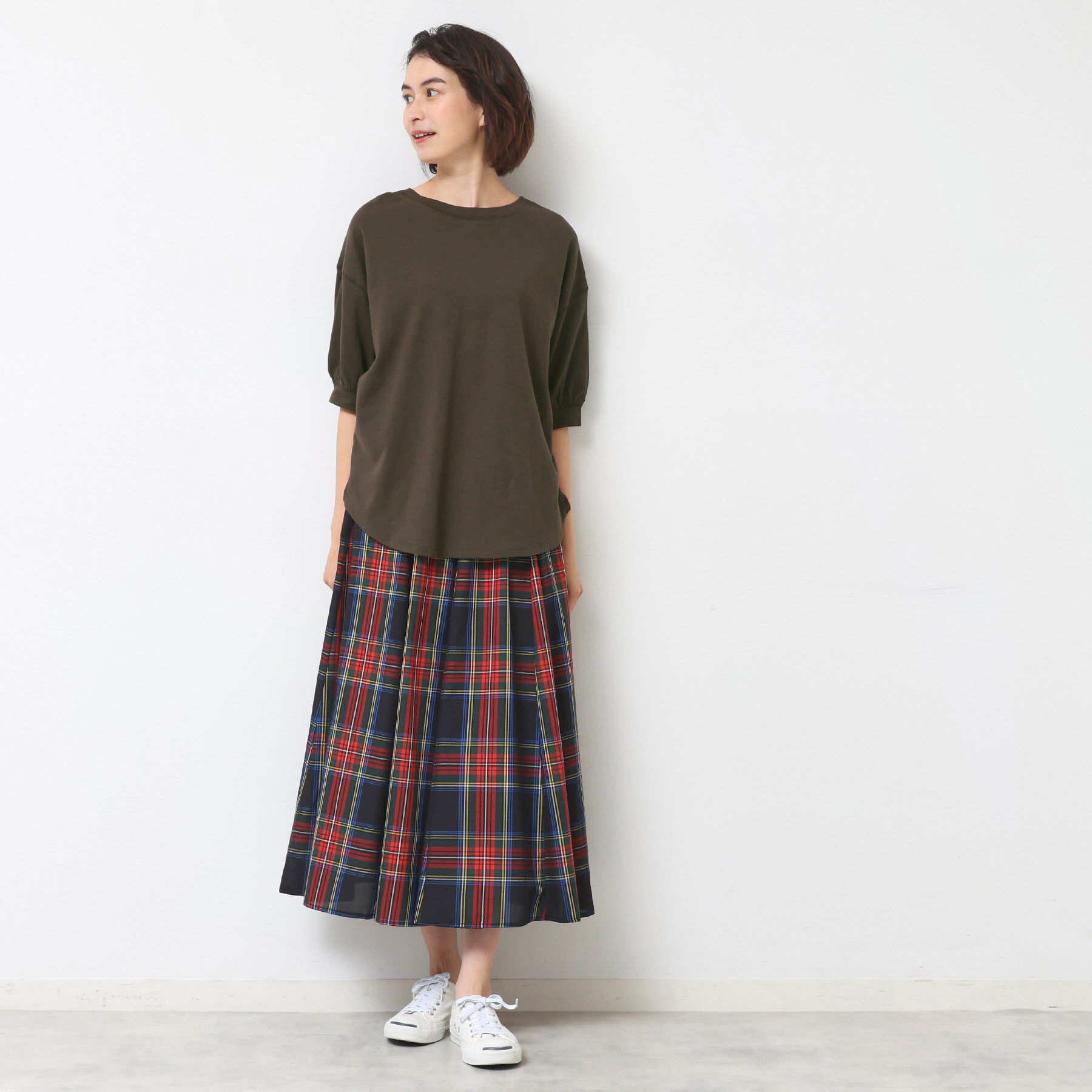 Dessin「【360度可愛い/前後2WAY/洗える】ライトコットンヘンリーカットソー」|Tシャツ・カットソー|