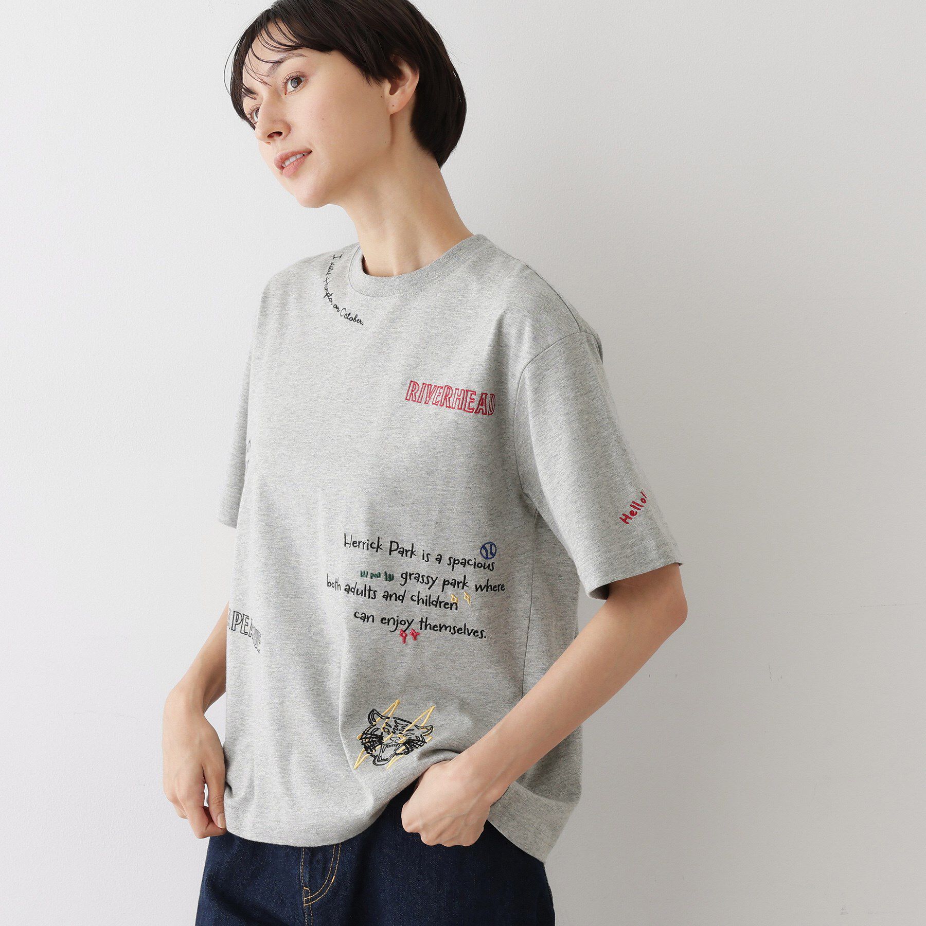 Dessin「【ユニセックス/リンクコーデ】刺繍Tシャツ」|Tシャツ・カットソー|
