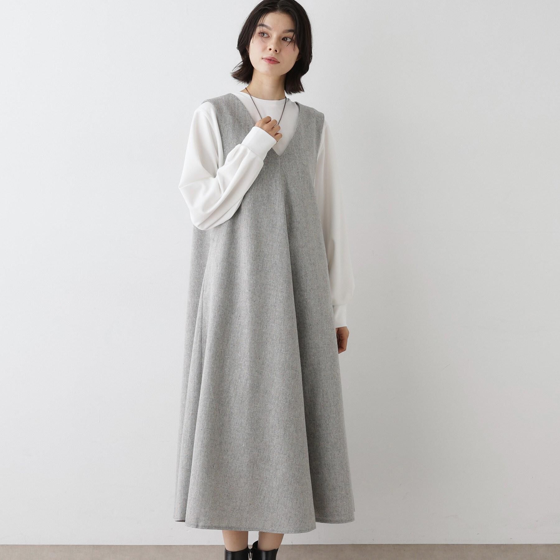 Dessin「【洗える】Vネックジャンパースカート」|ワンピース|