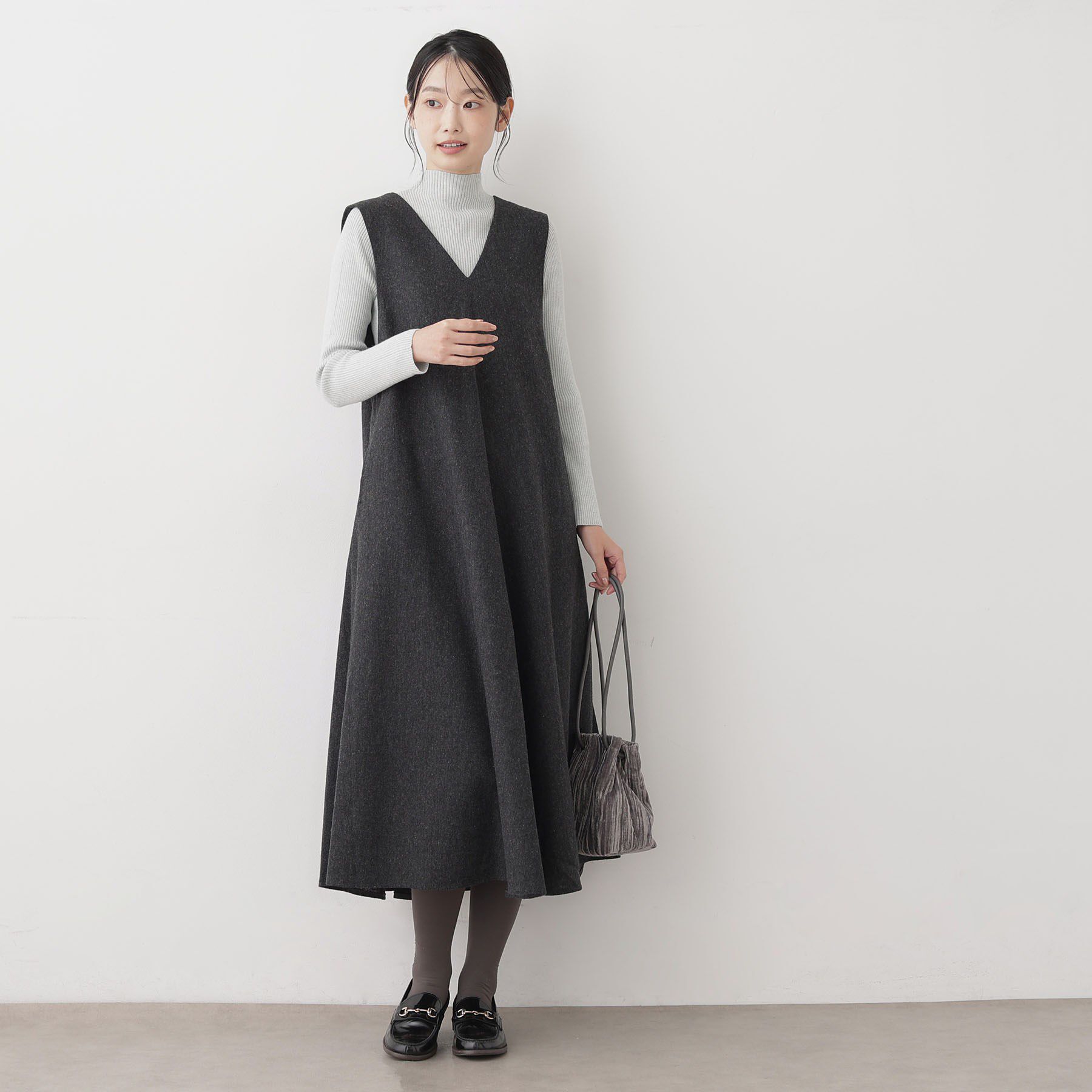 Dessin「【洗える】Vネックジャンパースカート」|ワンピース|