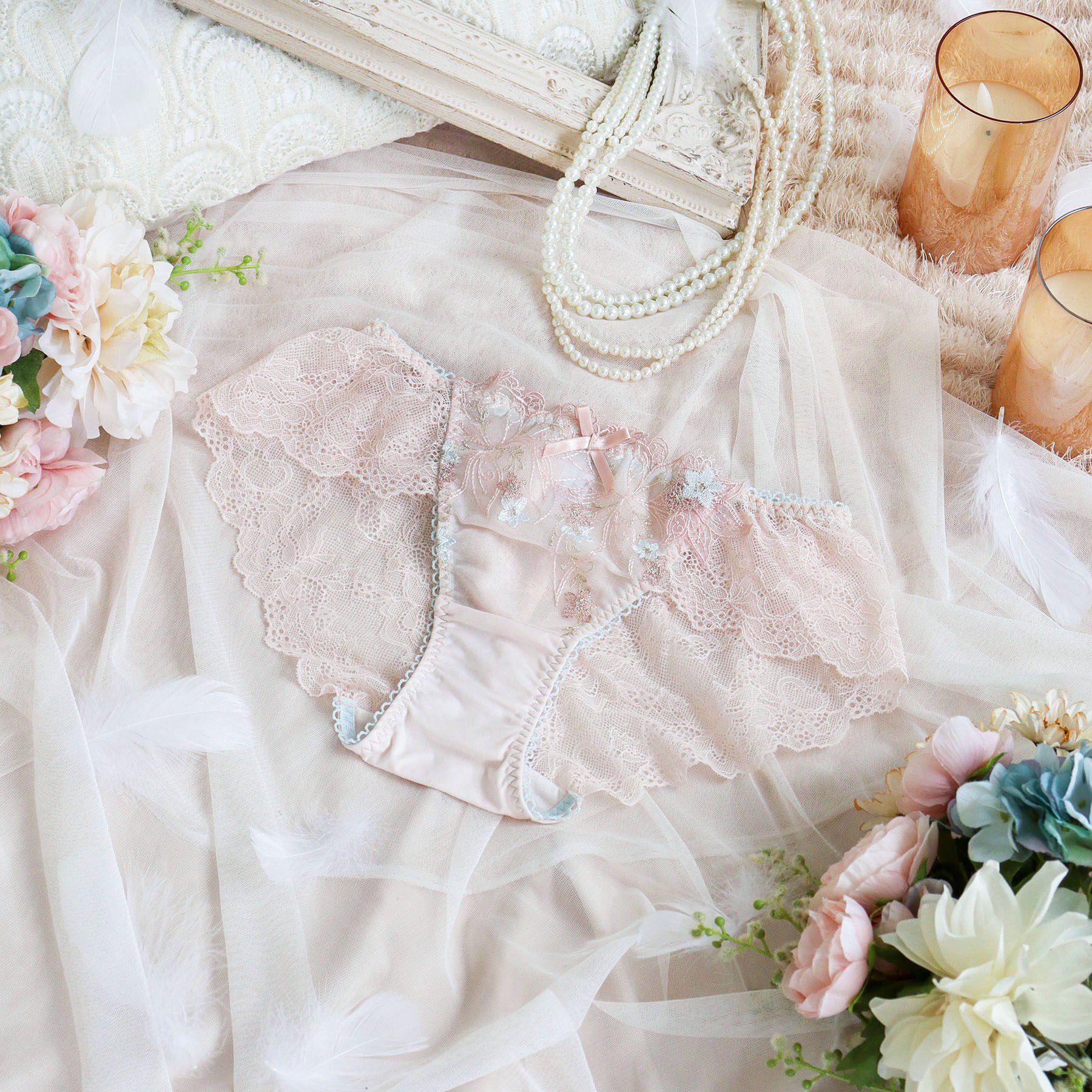 Risa Magli「セレスティナ レースショーツ」|インナー|ピンク(071)