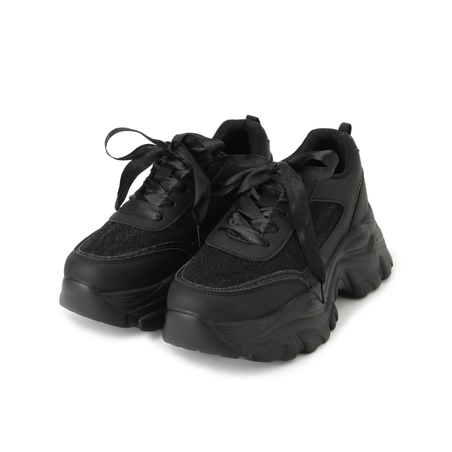 csT&P「厚底パール調付きレーススニーカー」|スニーカー|