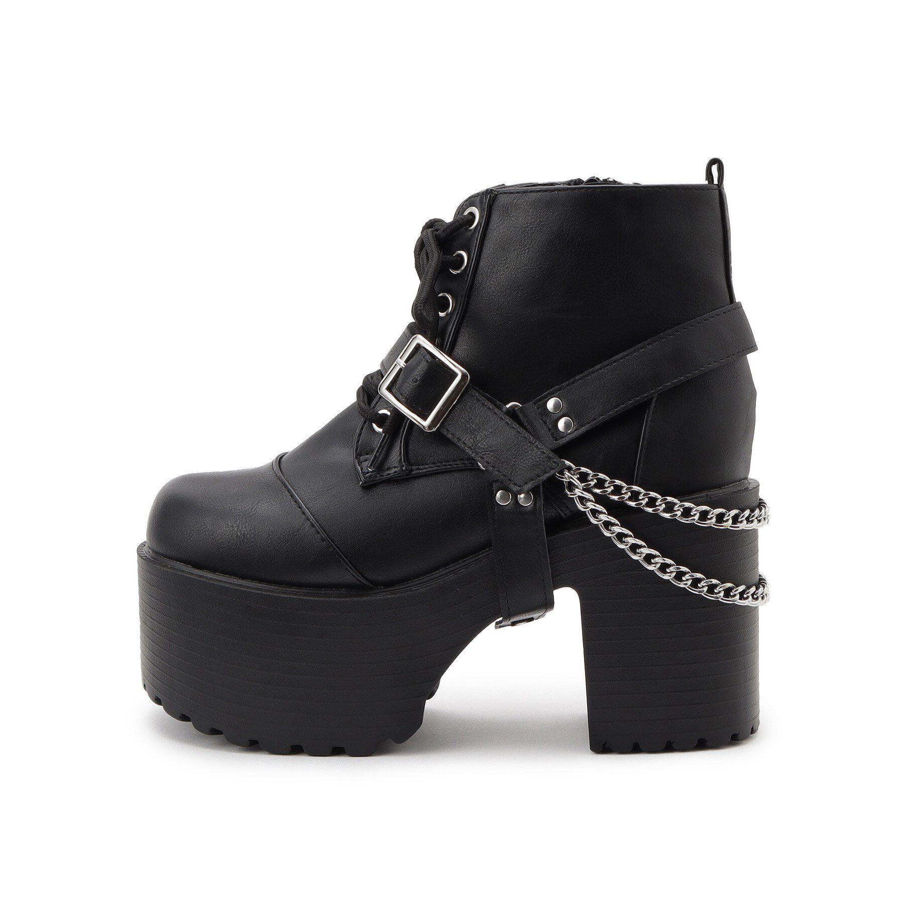 csT&P「ベルト取り外し可厚底ベルト付きブーツ」|ショートブーツ|