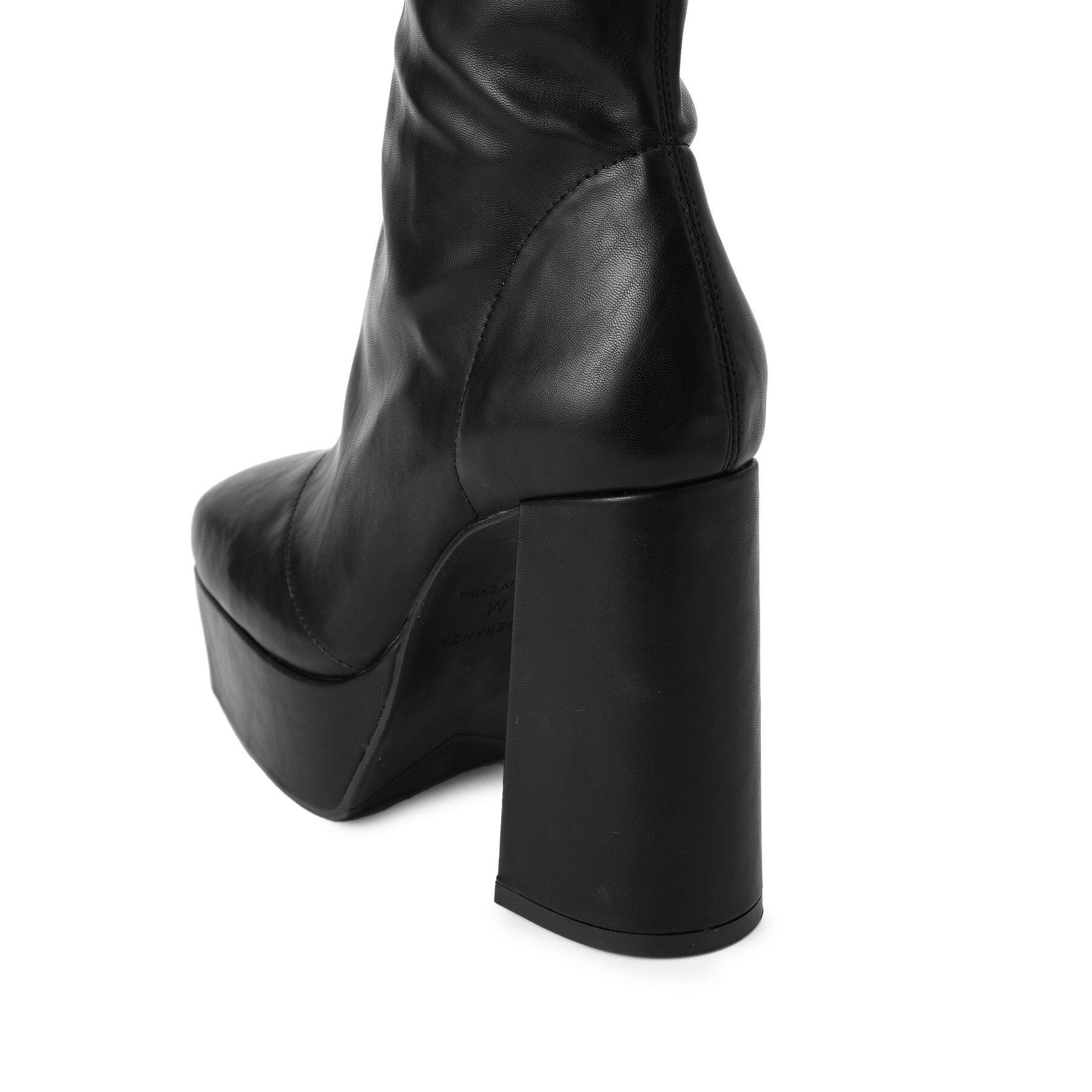 ESPERANZA「【ラク盛り／ロングブーツ】リピーター続出／脚長美脚 スクエアニットカバー付きロングブーツ」|ショートブーツ|