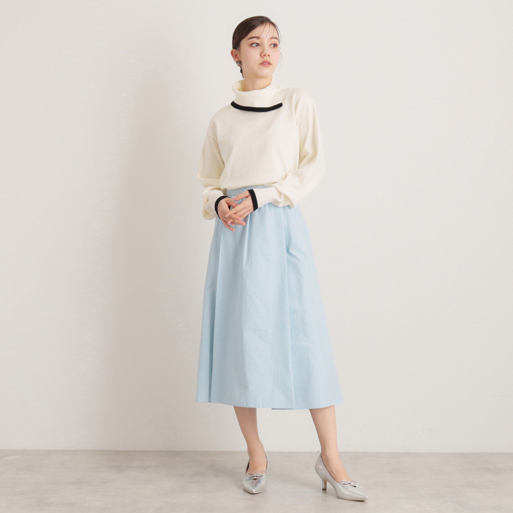 SunaUna「【定番シルエット／春カラー】タフタフレアスカート」|スカート|