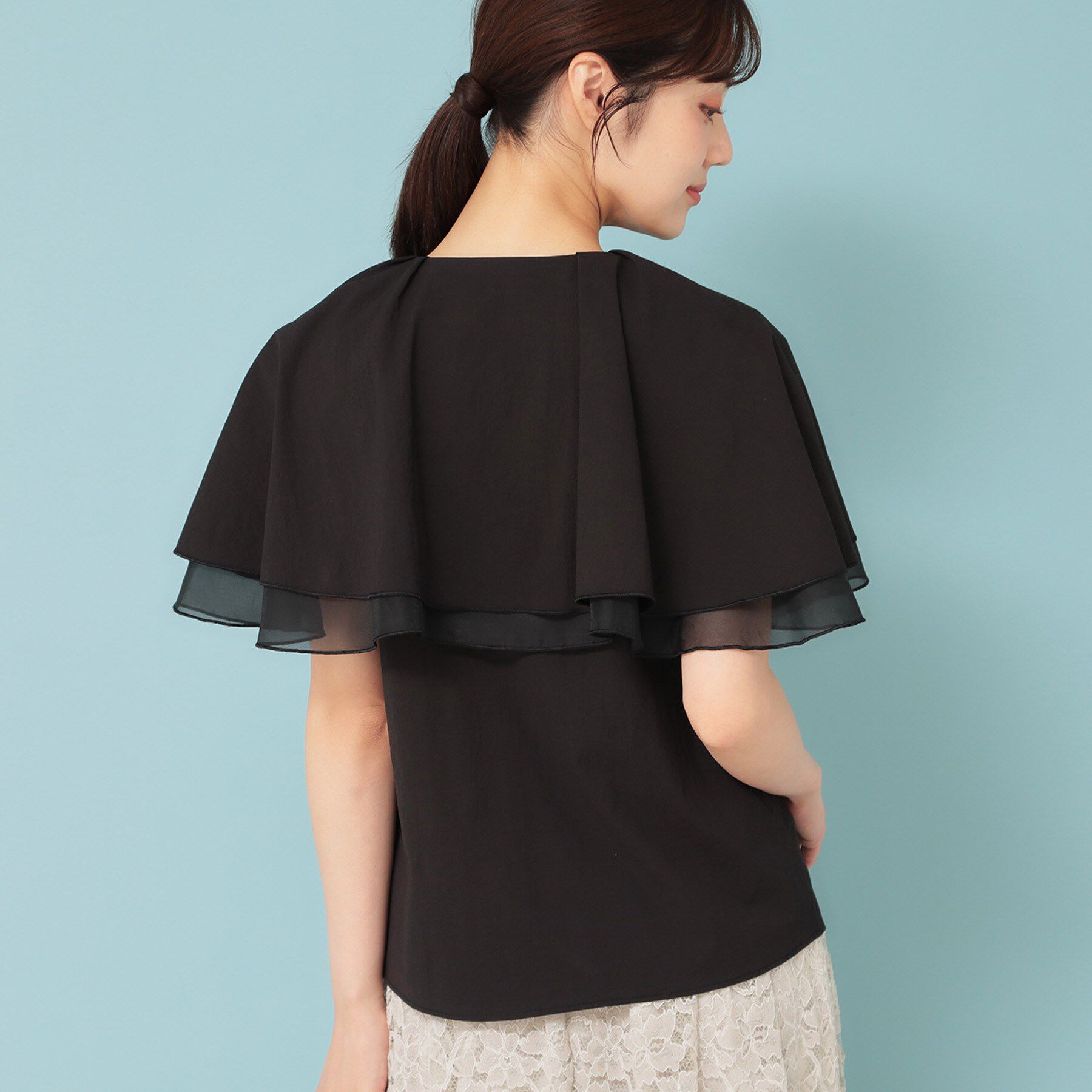 SunaUna「【フェミニン】ケープカラーブラウス」|シャツ・ブラウス|