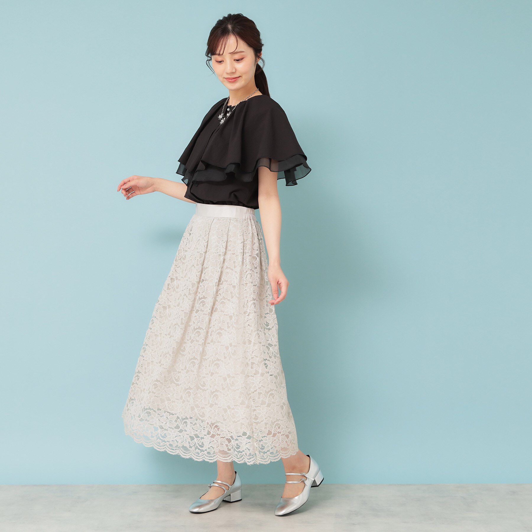 SunaUna「【フェミニン】ケープカラーブラウス」|シャツ・ブラウス|