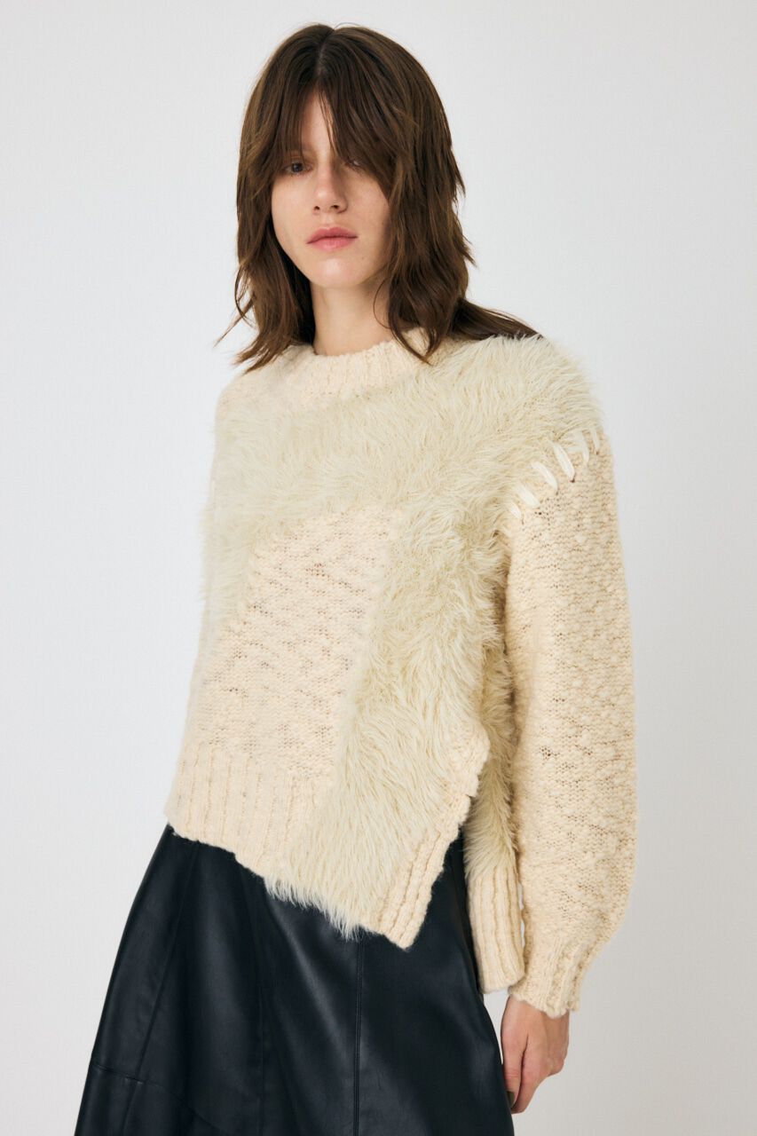 MOUSSY「INTARSIA SLIT セーター」|ニット・セーター|IVOY3