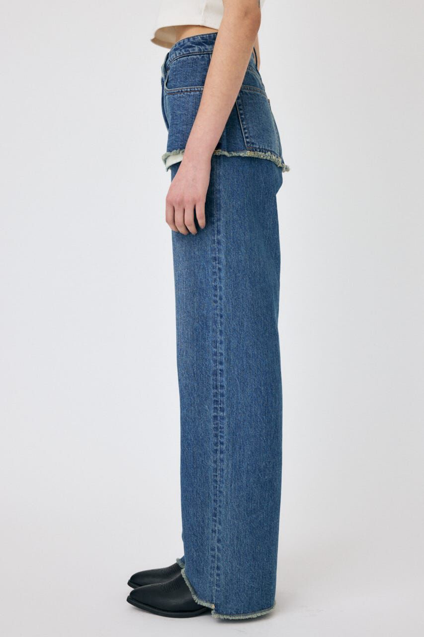 MOUSSY「LAYERED WIDE STRAIGHT デニム」|デニム|