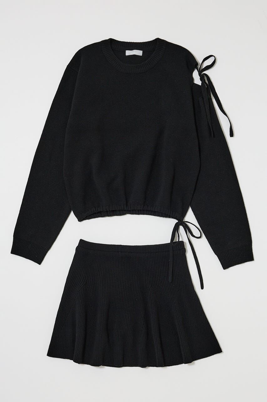 MOUSSY「TIED RIBBON セーター & ミニスカート」|ワンピース|BLK
