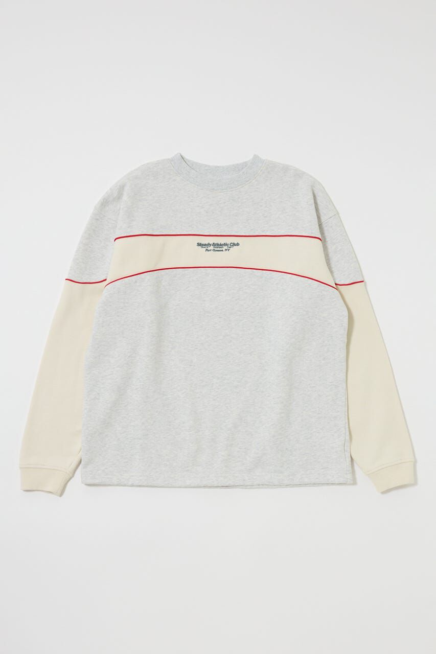 MOUSSY「BLOCK PANEL SWEAT シャツ」|パーカー|T.GRY