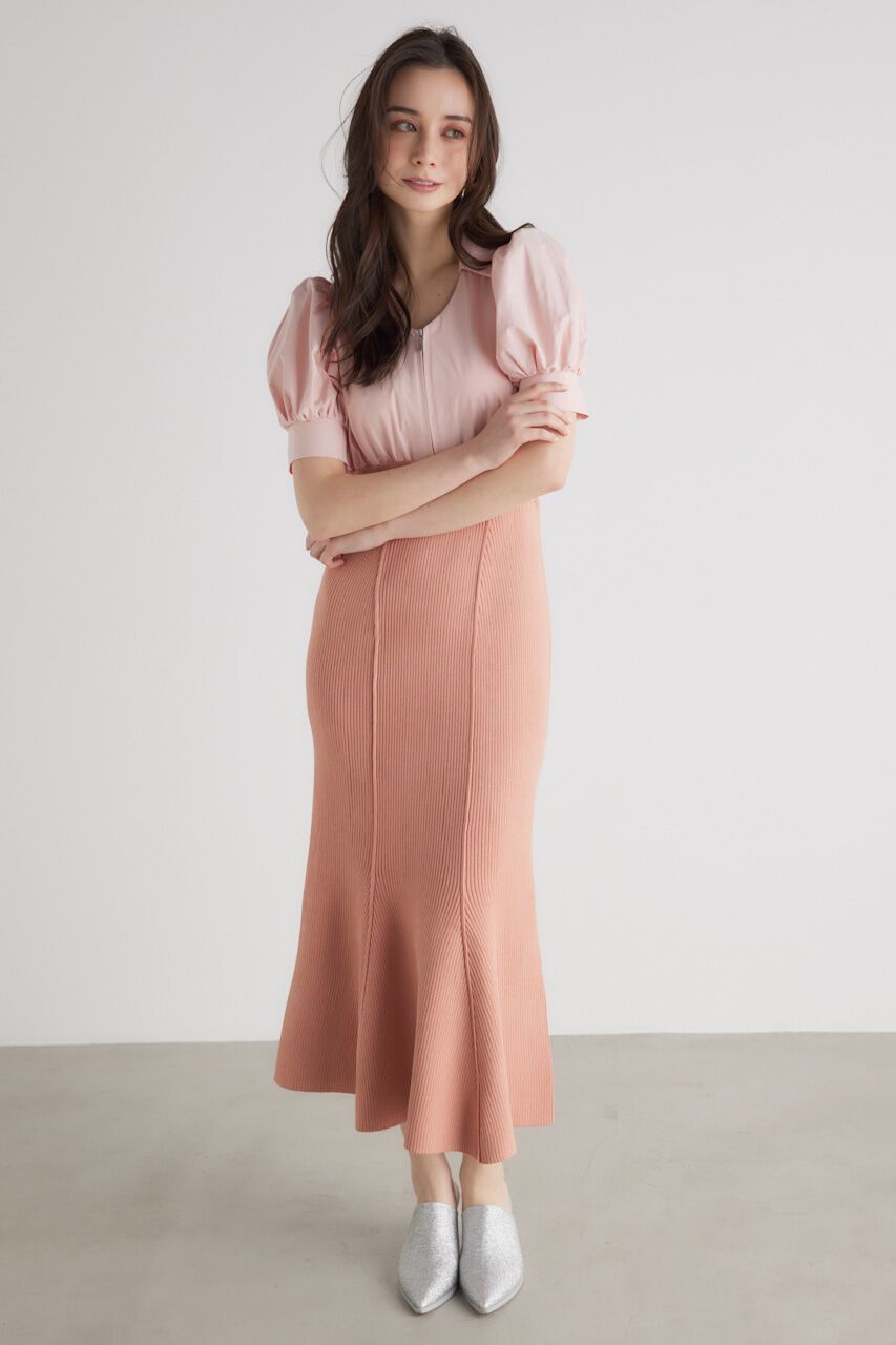 rienda「シャツドッキング Knit OP」|ワンピース|