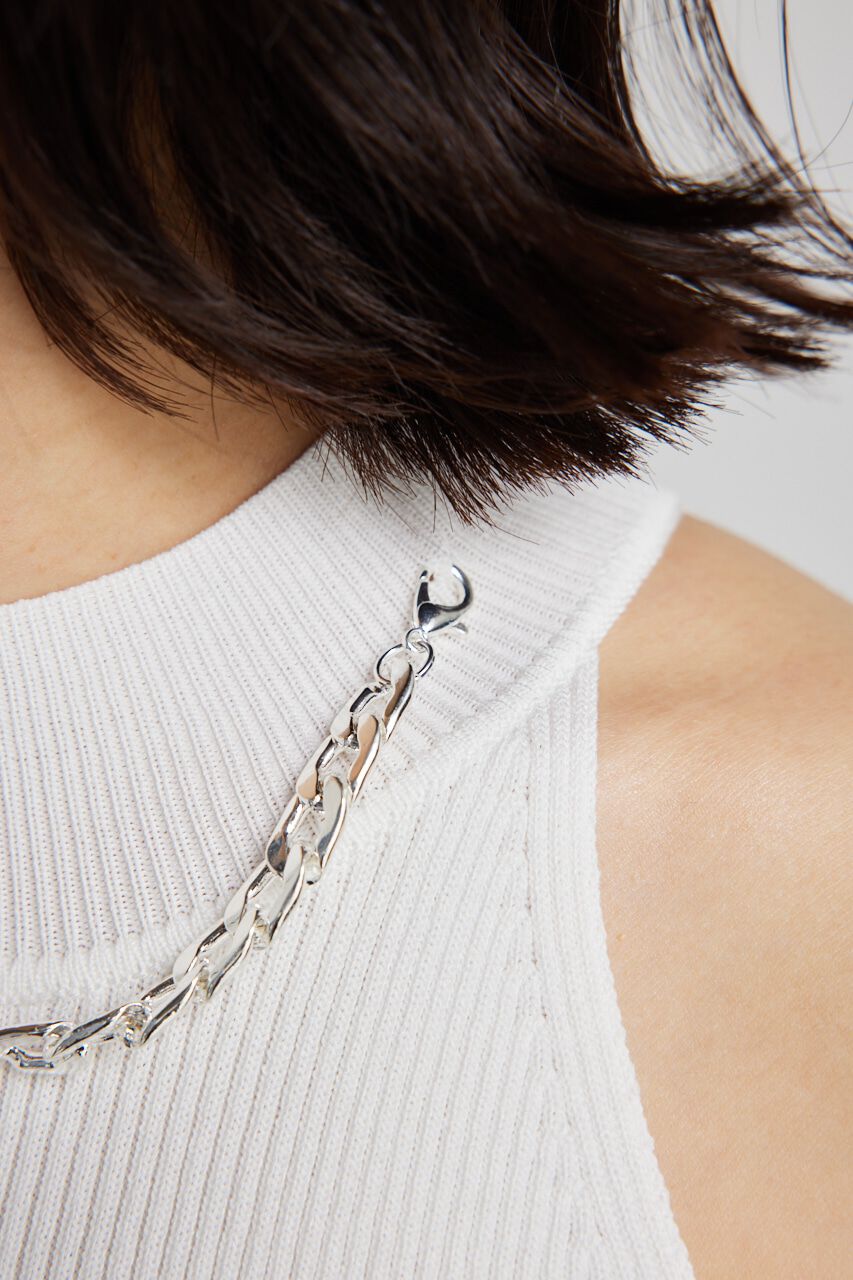 rienda「2WAYチェーンネックアメスリニットトップス」|タンクトップ|