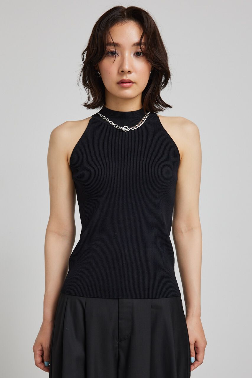 rienda「2WAYチェーンネックアメスリニットトップス」|タンクトップ|