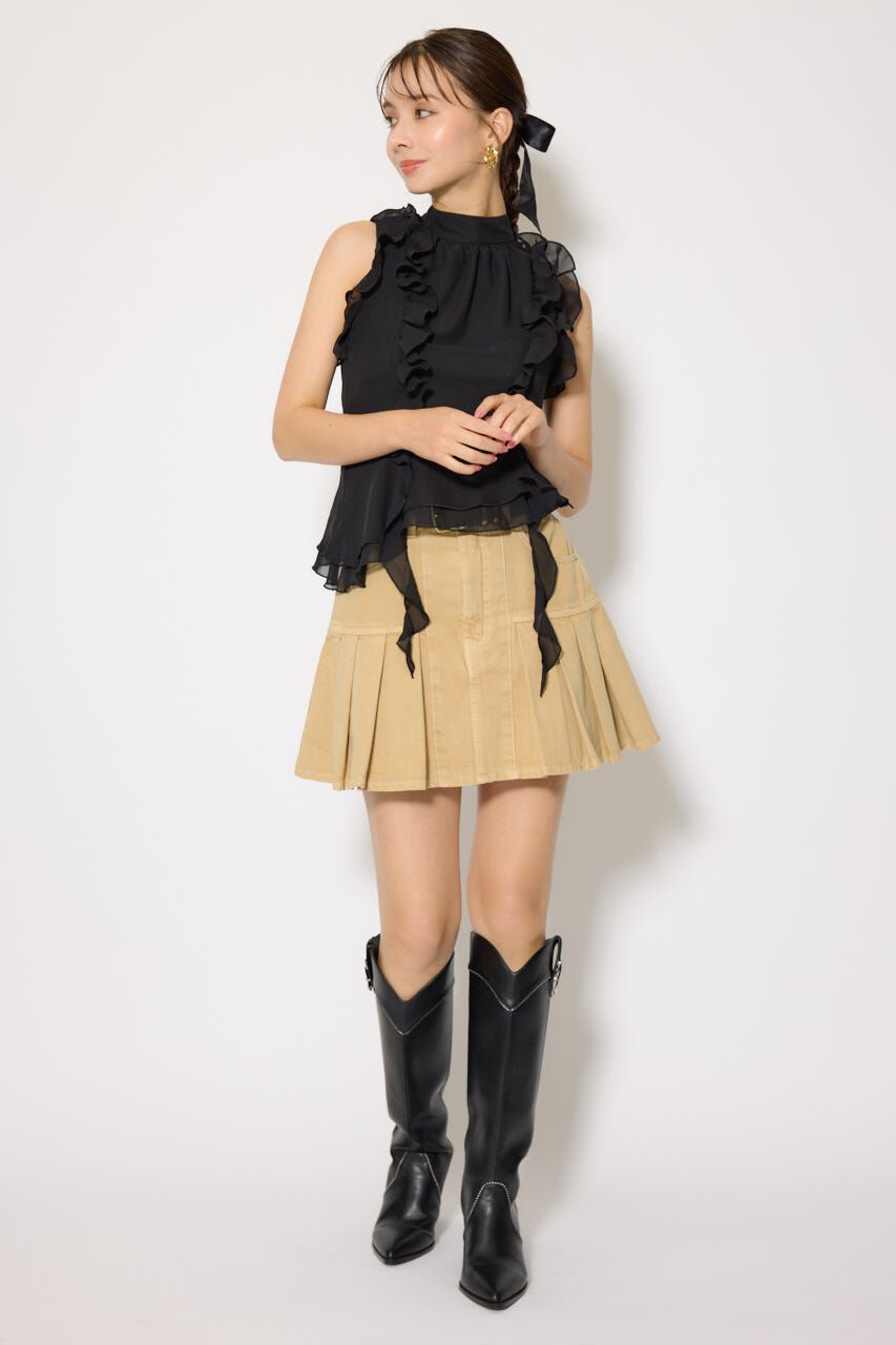 rienda「ボウタイフリルペプラムブラウス」|シャツ・ブラウス|