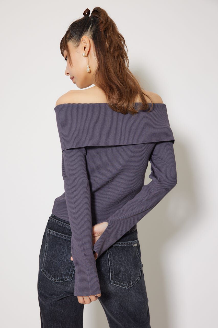 rienda「フロントZIPリブニットトップス」|ニット・セーター|