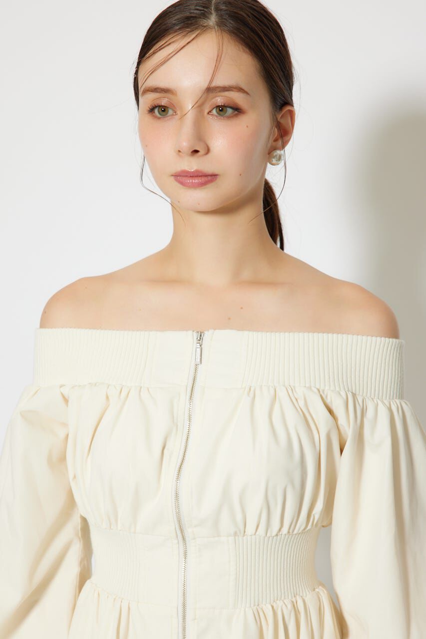 rienda「MA-1オフショルロングスリーブミニワンピース」|ワンピース|